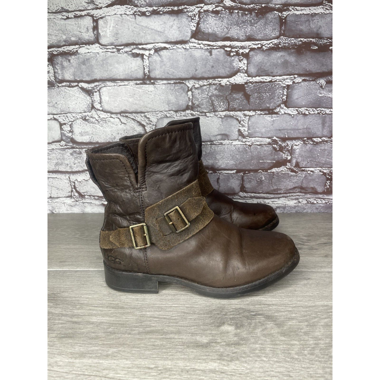 Ugg UGG® AUSTRALIA CYBELE STOUT LEATHER BIKER BOOTS Women Sz 5.5 Size US 5.5 / IT 35.5 - 15 Thumbnail