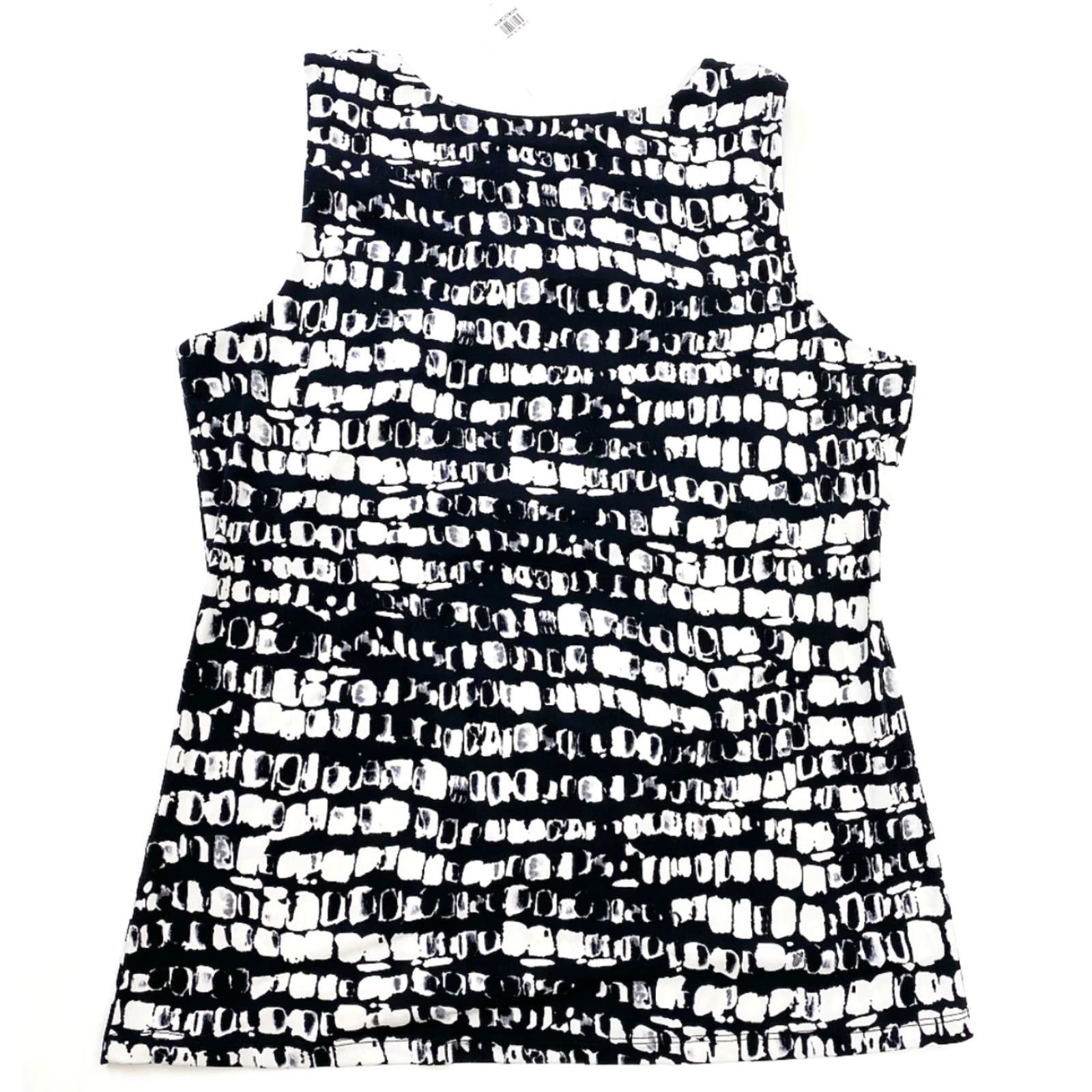 Kenneth Cole Kenneth Cole Tank Top Women Large Black White Sleeveless Boat Neck NWT Multicolor Basic Shirt Size L / US 10 / IT 46 - 2 Thumbnail