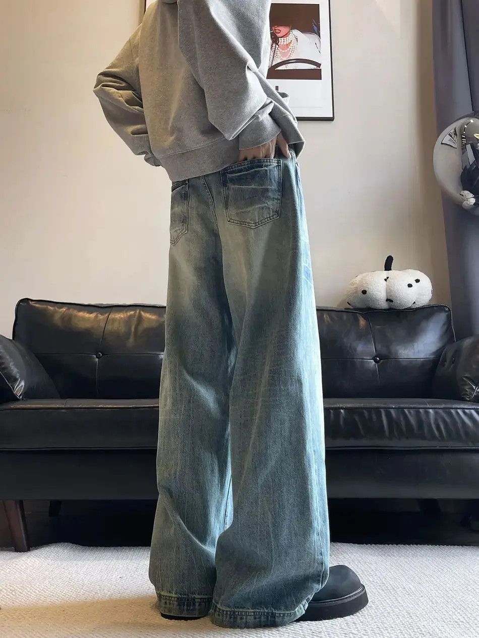 Japanese Brand Retro loose high street wide leg jeans Size US 32 / EU 48 - 4 Thumbnail