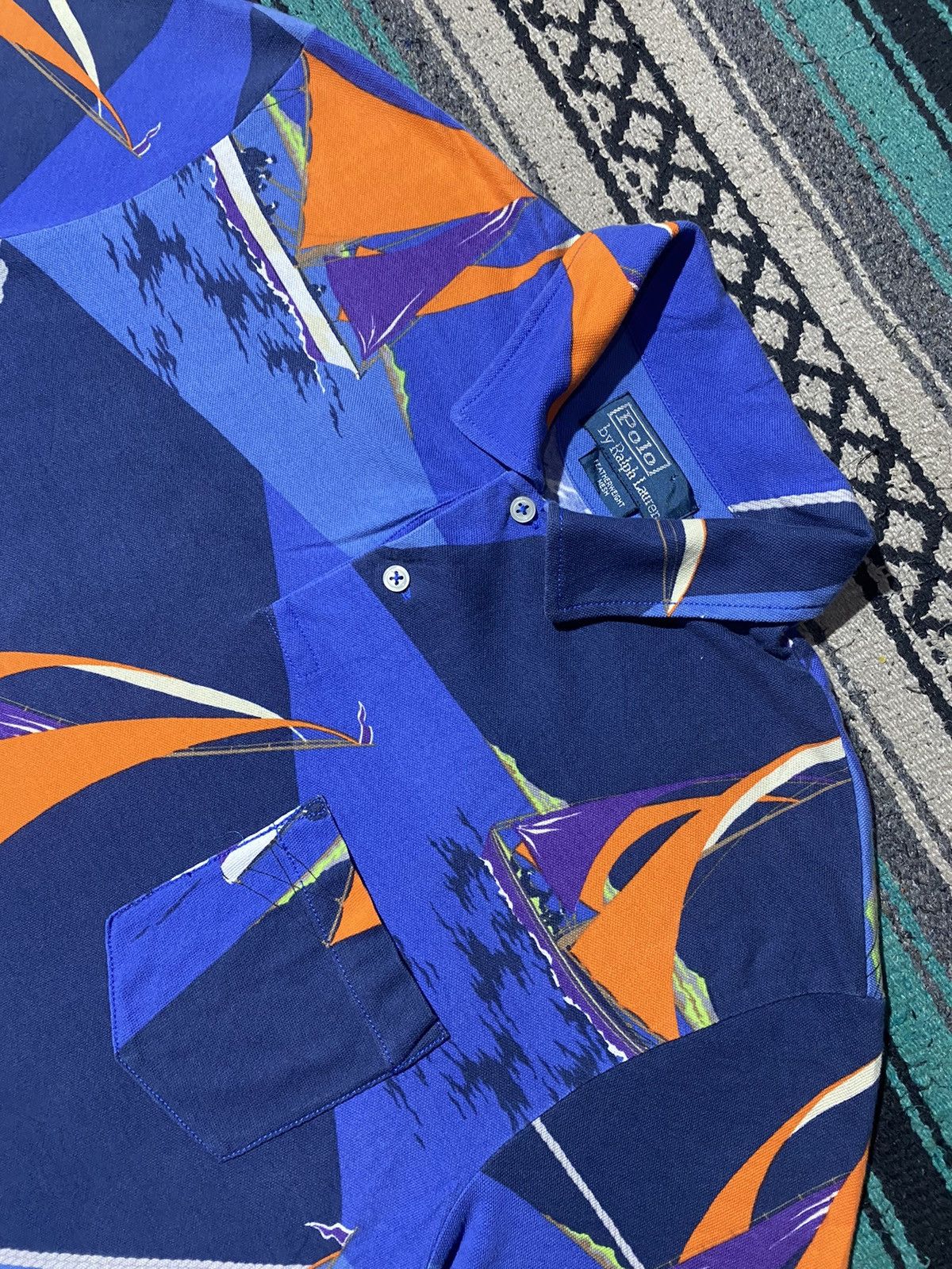 Polo Ralph Lauren Vintage Polo Ralph Lauren Sailing Printed Polo Shirt Size US M / EU 48-50 / 2 - 2 Thumbnail