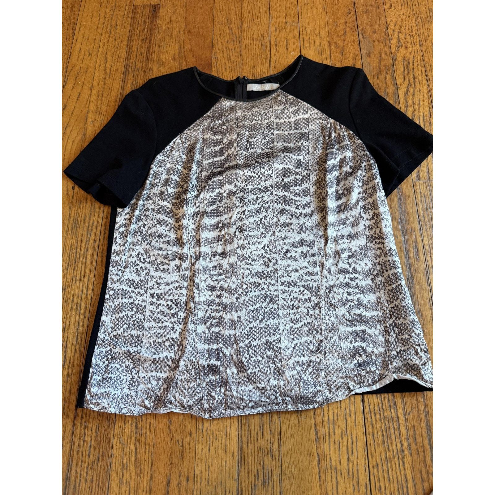 Jason Wu Jason Wu Blouse Medium Snakeskin Print Short Sleeve Back Zip Size M / US 6-8 / IT 42-44 - 1 Thumbnail