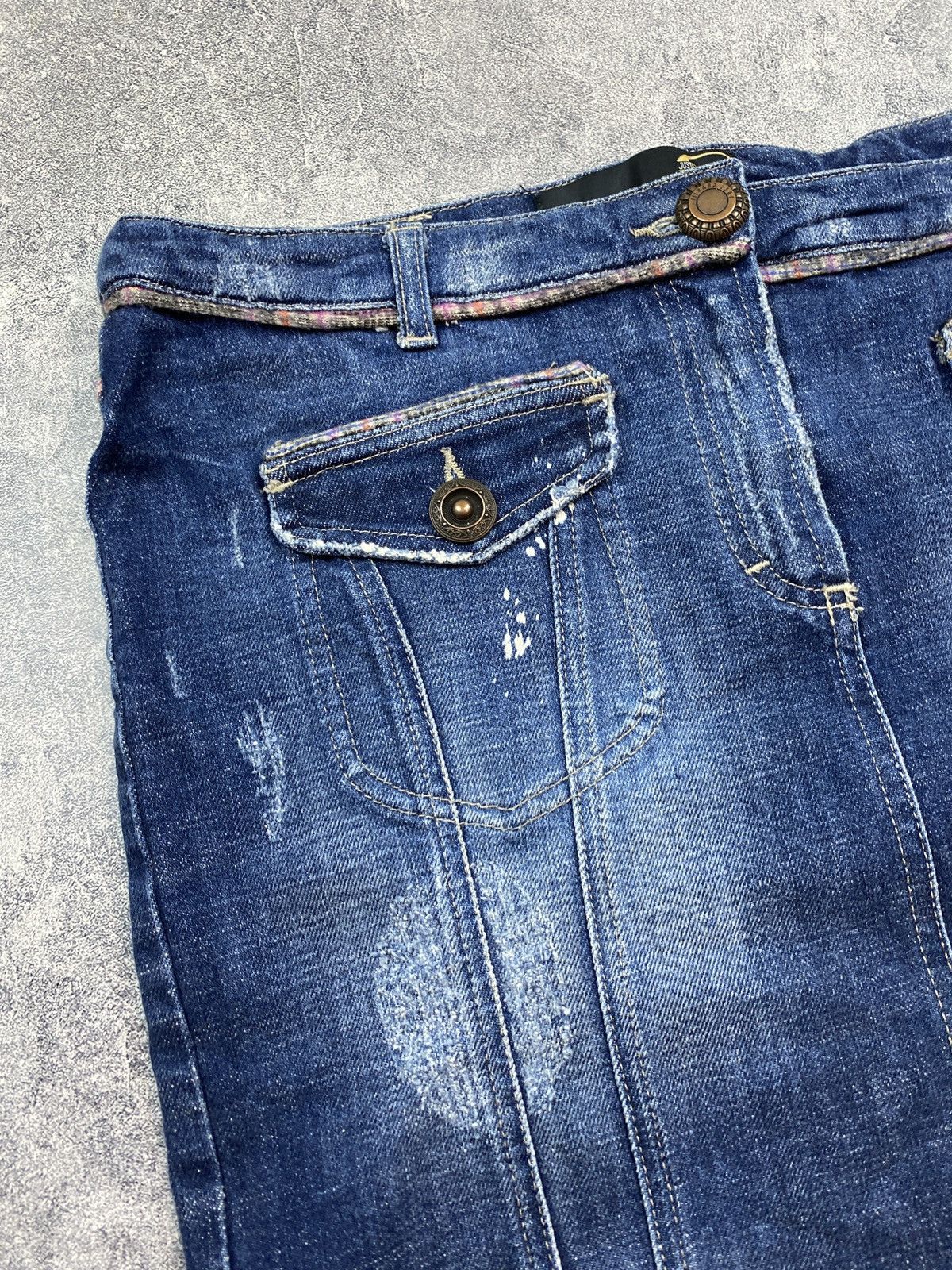Just Cavalli × Roberto Cavalli Vintage Roberto Cavalli Denim Skirt Just Cavalli Size 32" / US 10 / IT 46 - 14 Thumbnail