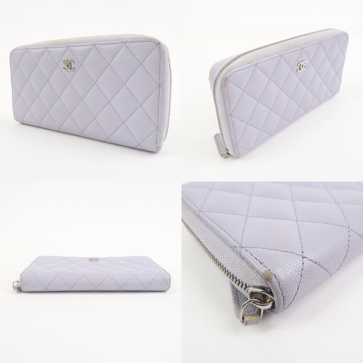 Chanel Chanel Matelasse Zippy Wallet Caviar Leather Purple Size ONE SIZE - 3 Thumbnail
