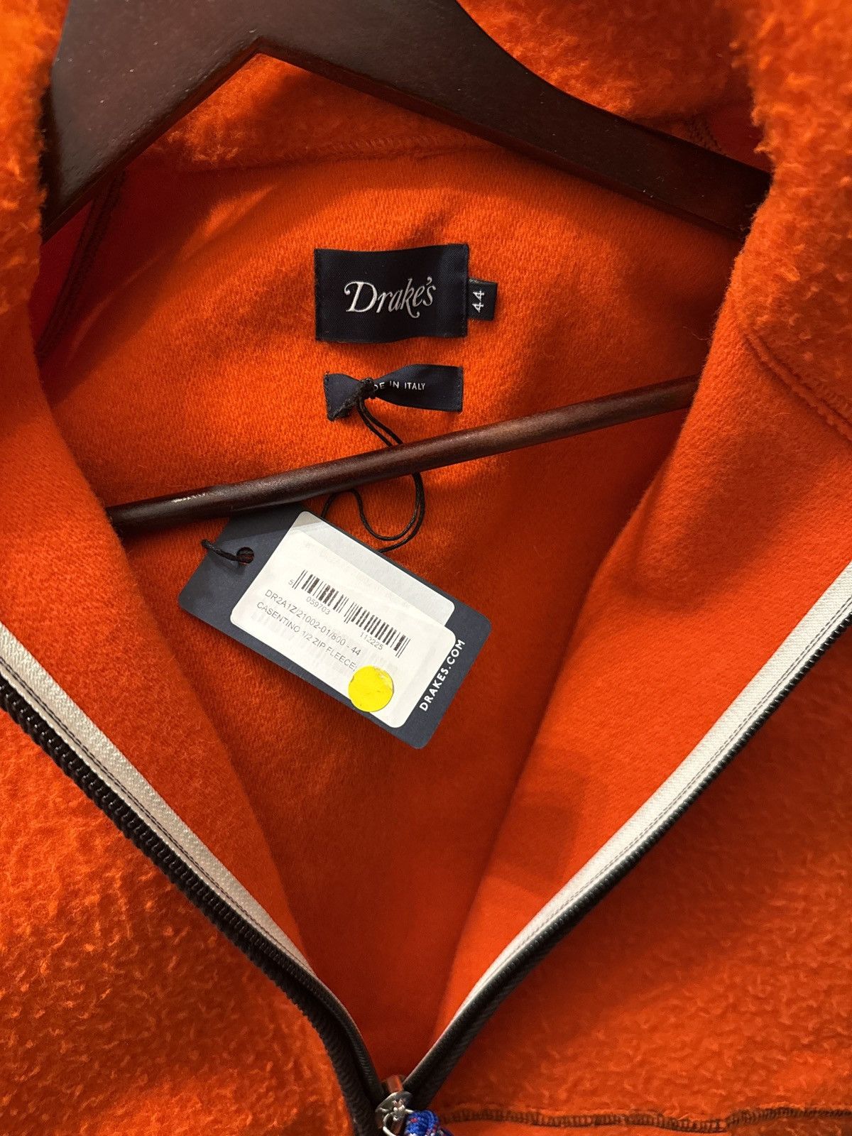 Drake's Orange Casentino Wool Half-Zip Sweater size 44 Size US L / EU 52-54 / 3 - 7 Thumbnail