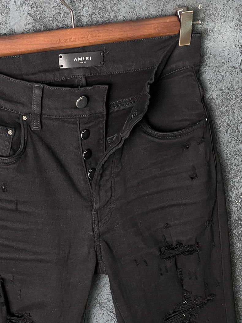 Amiri Amiri Black Ripped Denim Pants Size US 29 - 5 Thumbnail