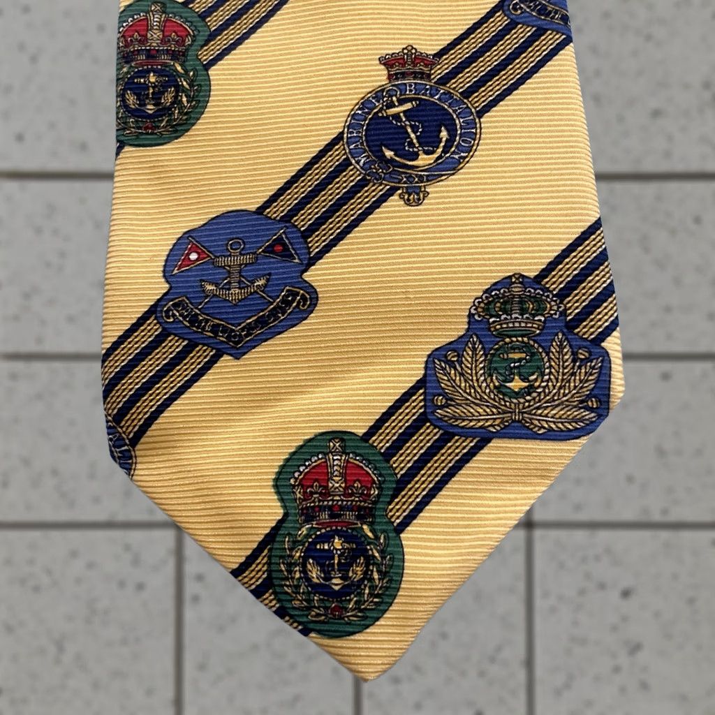 Faconnable VINTAGE Façonnable Silk Tie Yacht Nautical Crest France Yellow Blue Repp Tie 60" Neckwear Men Silk Woven Tie" Size ONE SIZE - 1 Thumbnail