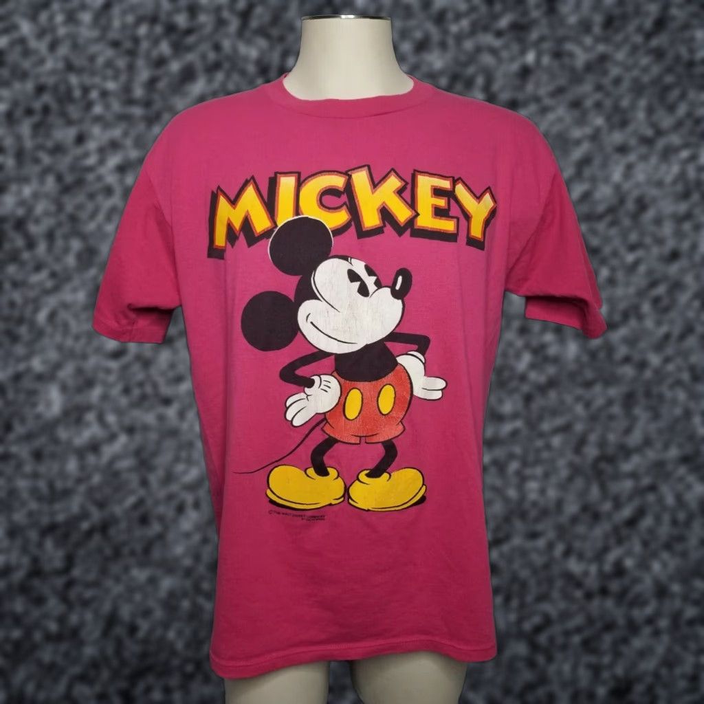 Velva Sheen VINTAGE 80s Disney Mickey Mouse Velva Sheen Pink Graphic T Shirt Mens XL Size US XL / EU 56 / 4 - 1 Thumbnail