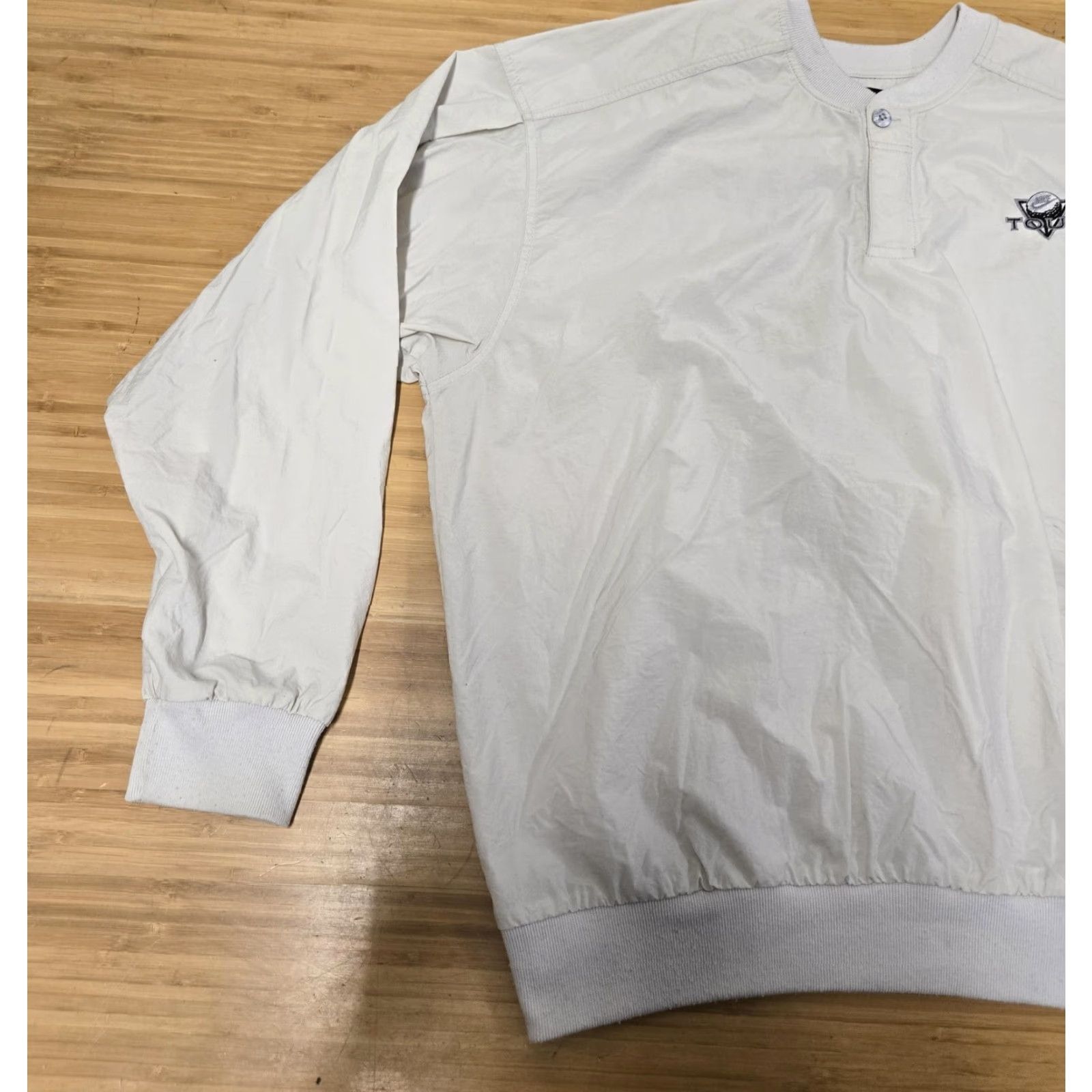 Nike Nike Golf Pullover Mens XL Light Gray Windshirt Henley Swoosh Tour Embroidered Short Sleeve Windbreaker Jacket Logo Size US XL / EU 56 / 4 - 3 Thumbnail