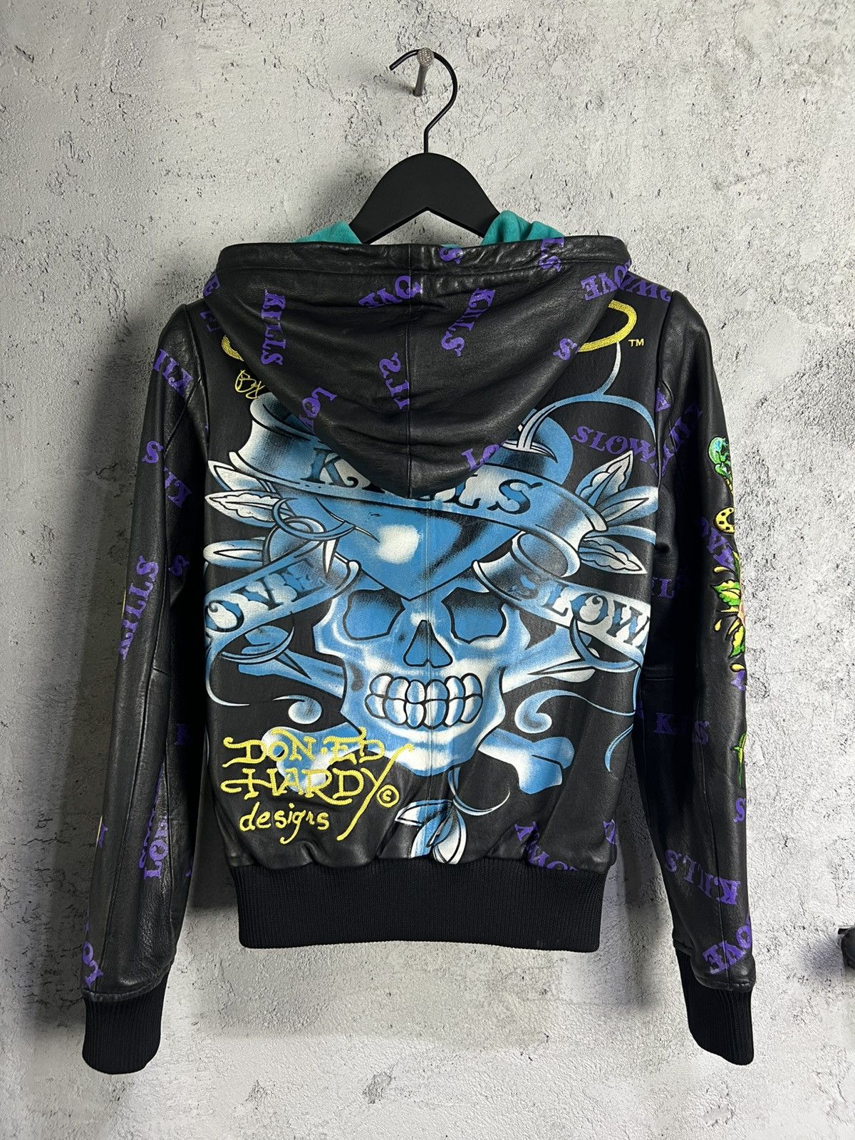 Ed Hardy Vintage Ed Hardy leather jacket "Love Kills Slowly" S Size XS / US 0-2 / IT 36-38 - 7 Thumbnail