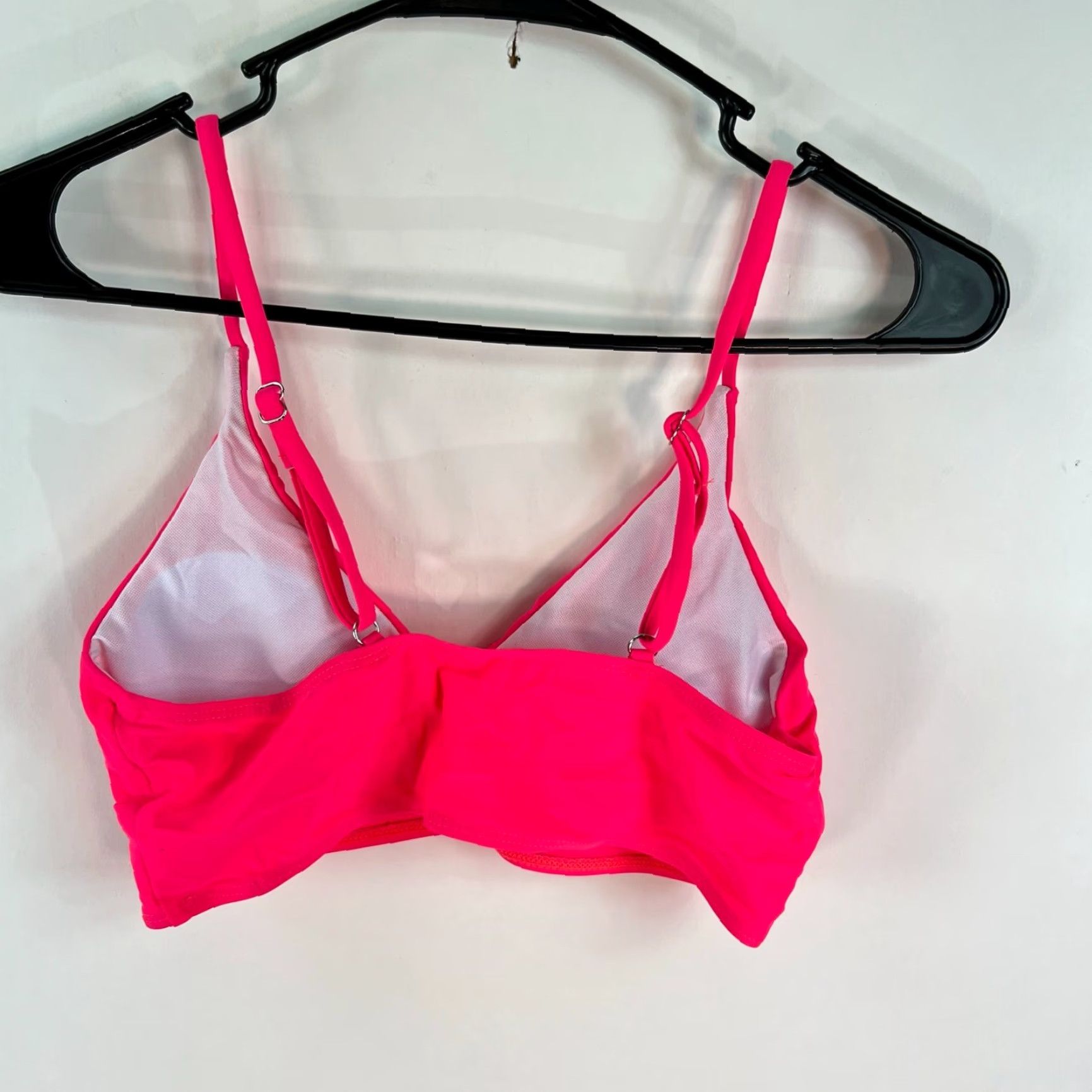 Shein SheIn Bikini Swimsuit Womens Size M Pink 2 Piece Swim Top Bandeau Spaghetti Strap Adjustable Padded Nylon Spandex Size ONE SIZE - 3 Thumbnail