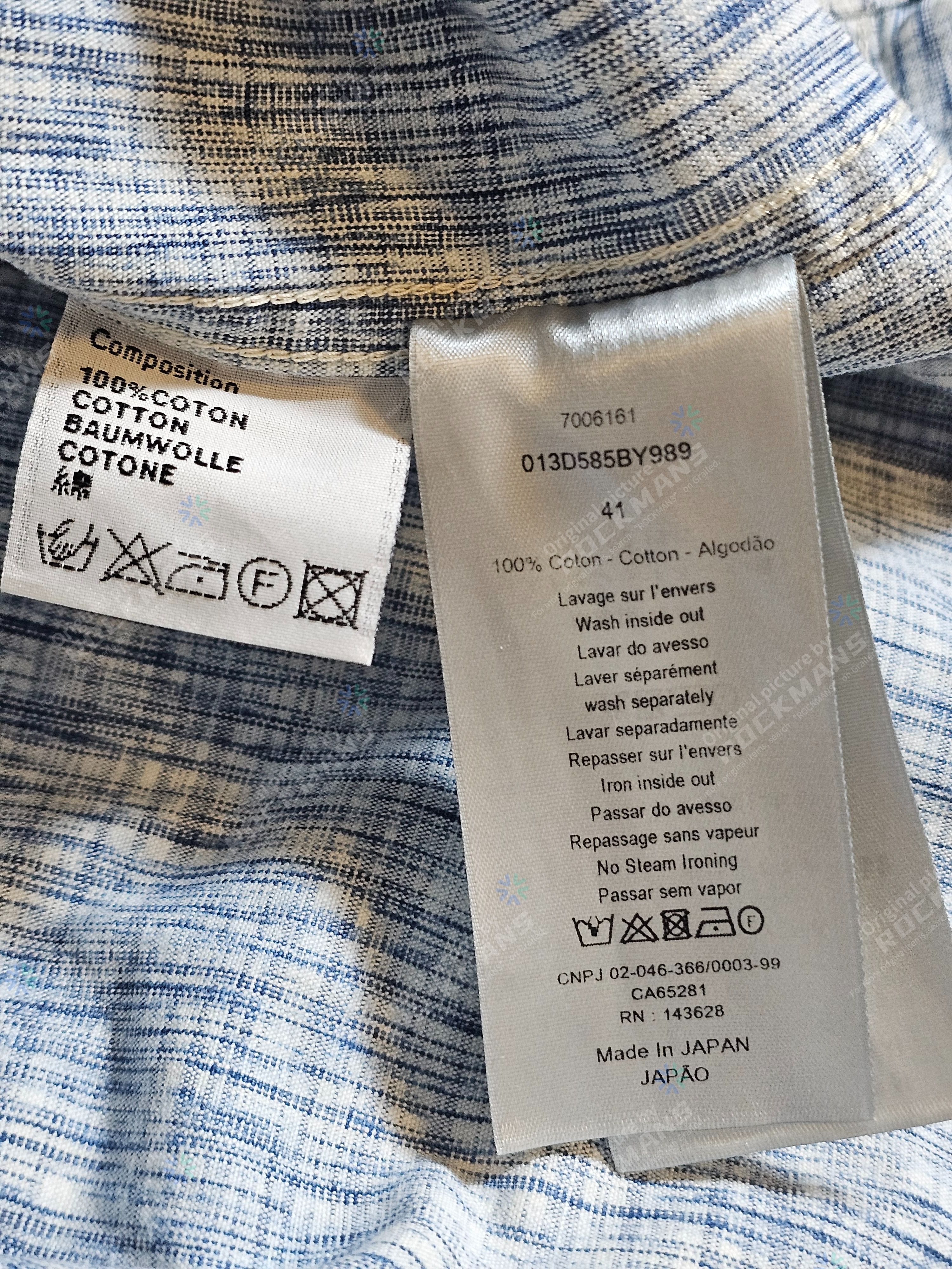 Dior Dior Outerwear Shirt Denim Oblique Kasuri Print Size 41 Size US L / EU 52-54 / 3 - 8 Thumbnail