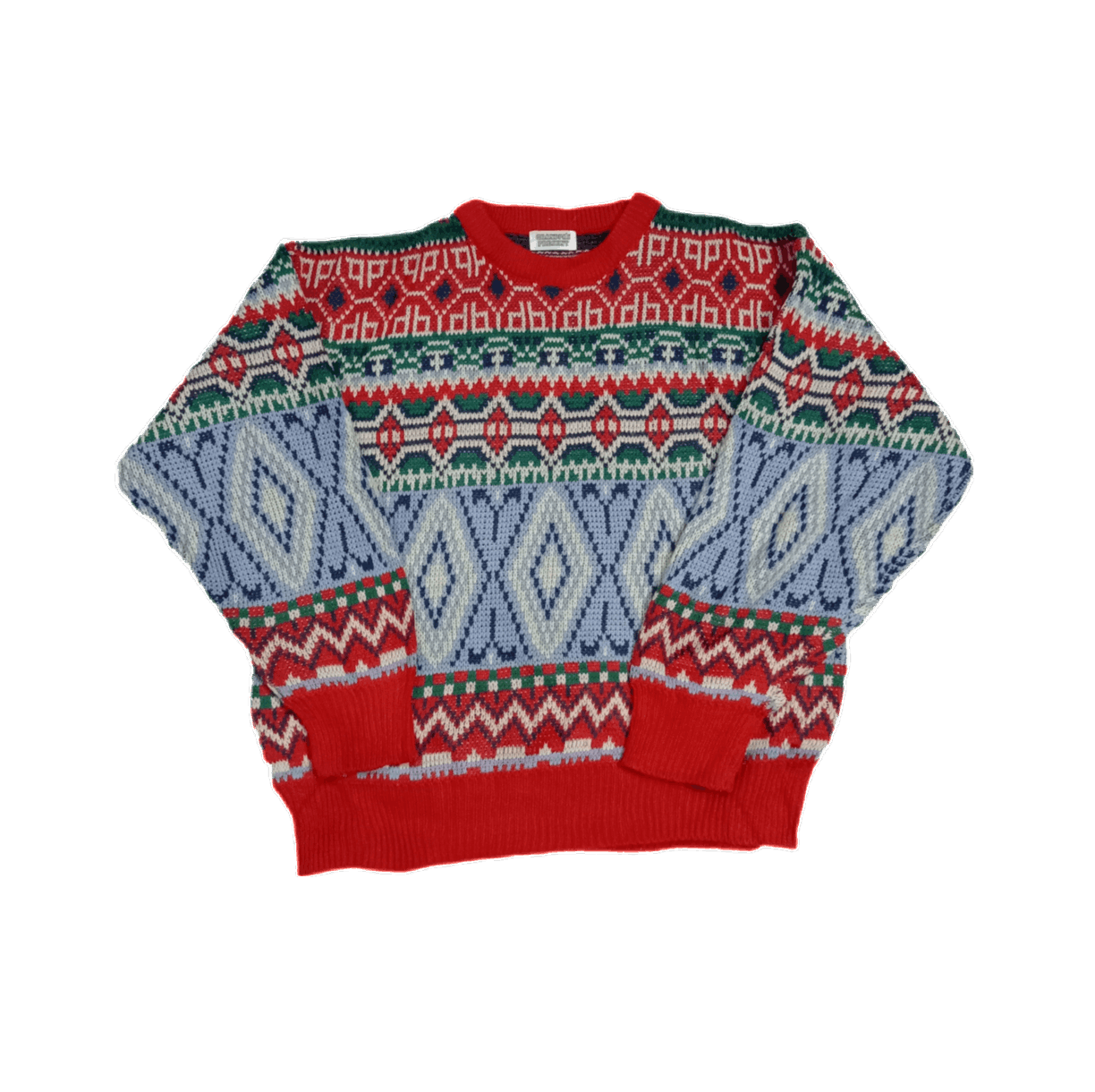 image of Archival Clothing x Coloured Cable Knit Sweater Vintage Japanese Coloured Knitwear Granpa Present (
