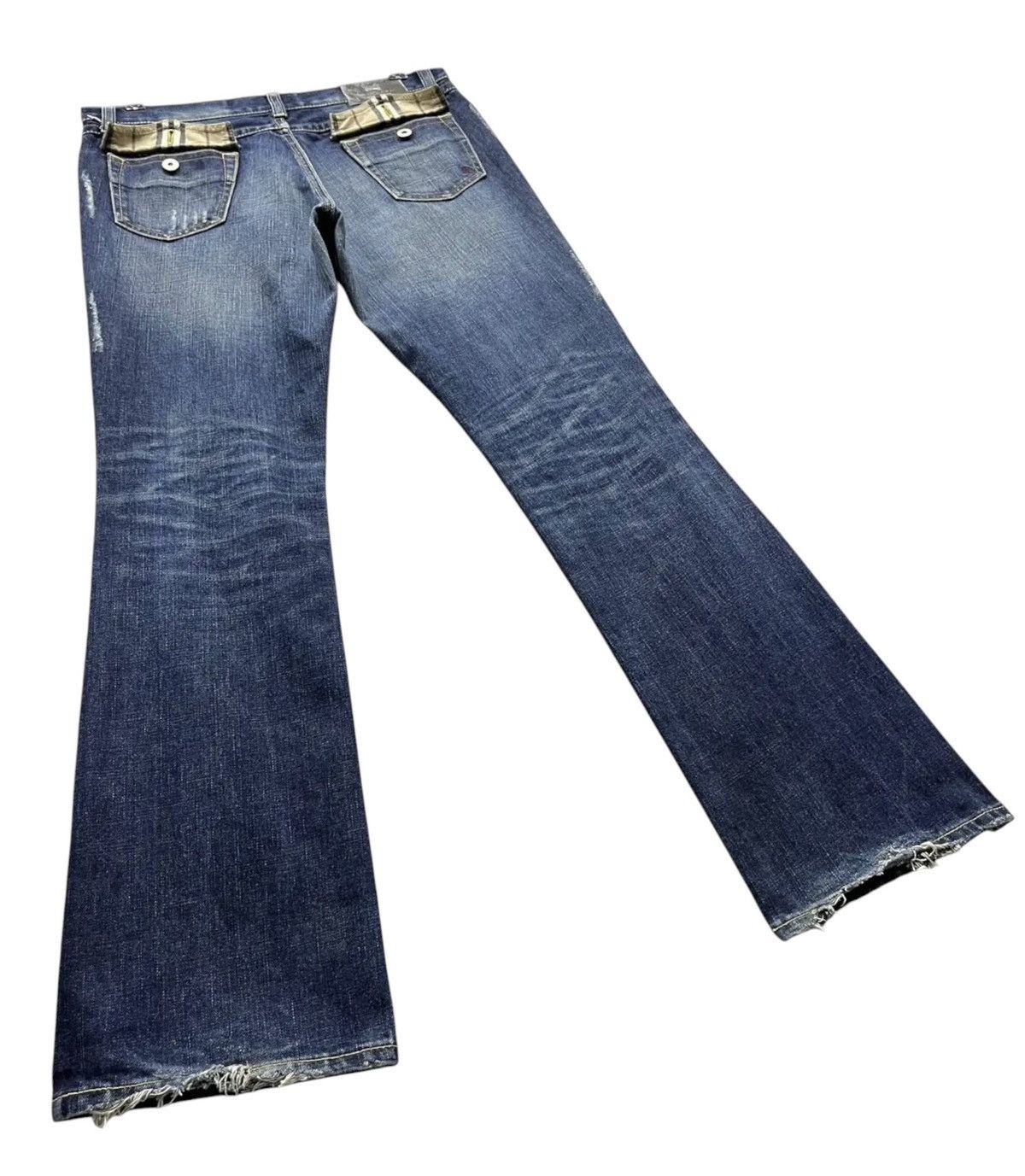 Black Label Burberry Black Label Nova Check Distressed Flare Denim Size US 32 / EU 48 - 10 Thumbnail