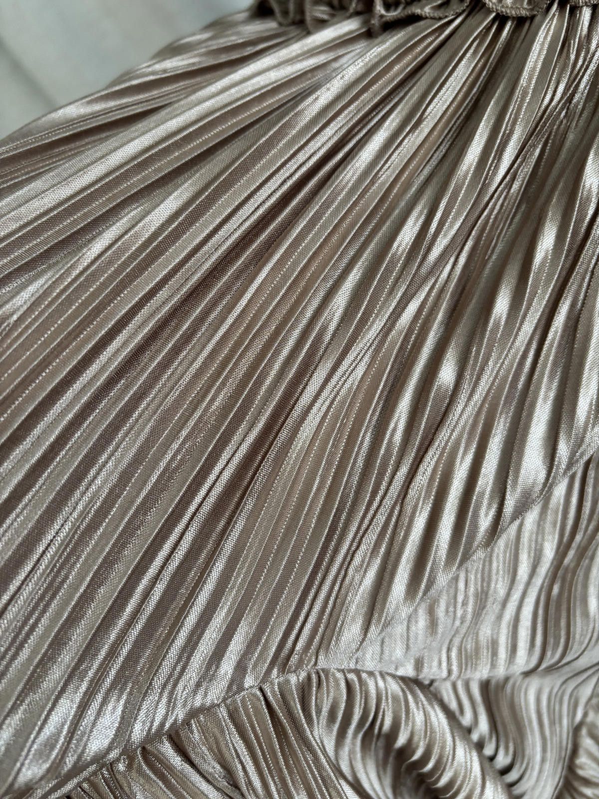 Other Pleated Beige Mini Skirt with Elastic Waist Size 36" / US 14 / IT 50 - 3 Thumbnail