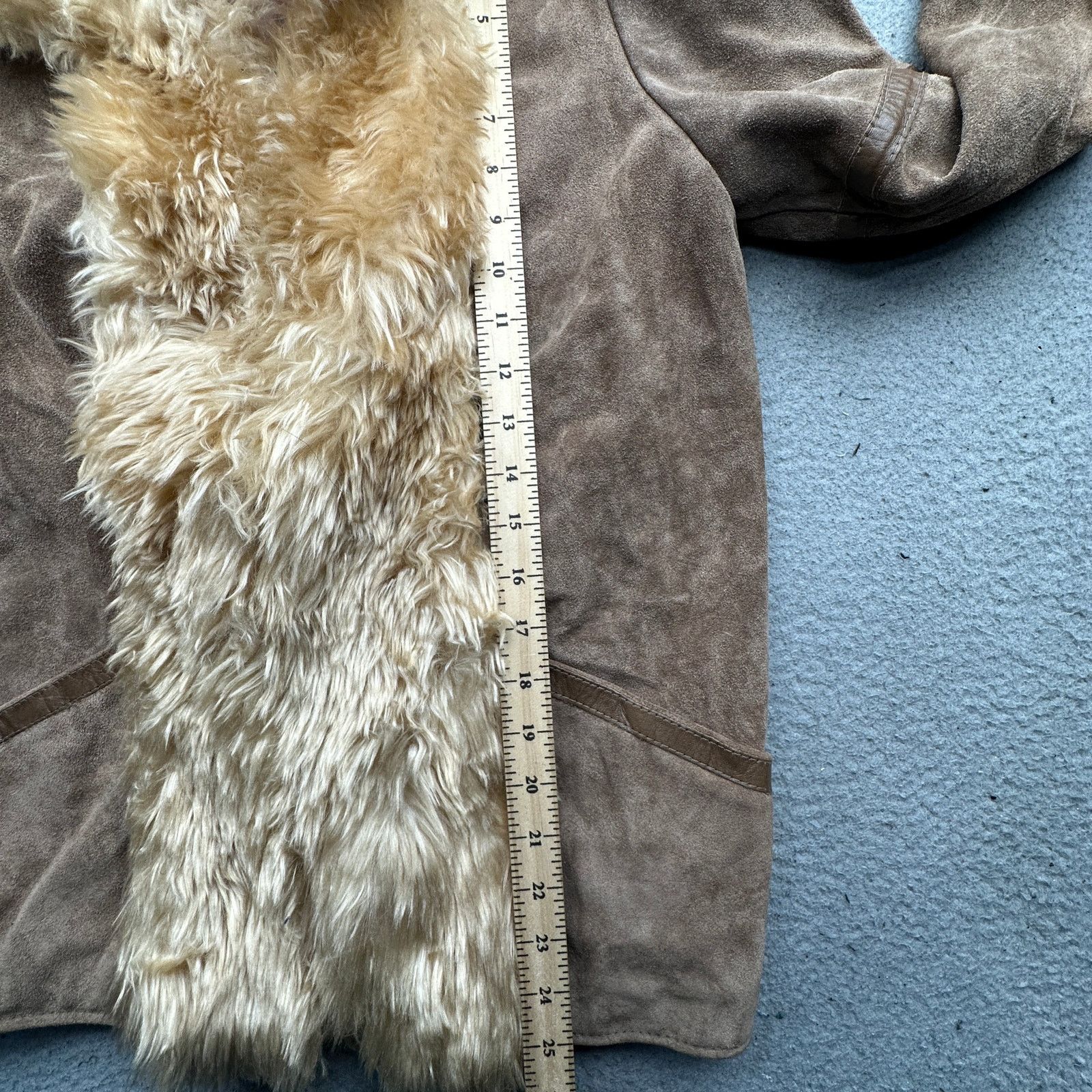 Vintage VTG 70s Ms Pioneer Suede Leather Jacket Womens 10 Fur Trim Size L / US 10 / IT 46 - 6 Thumbnail