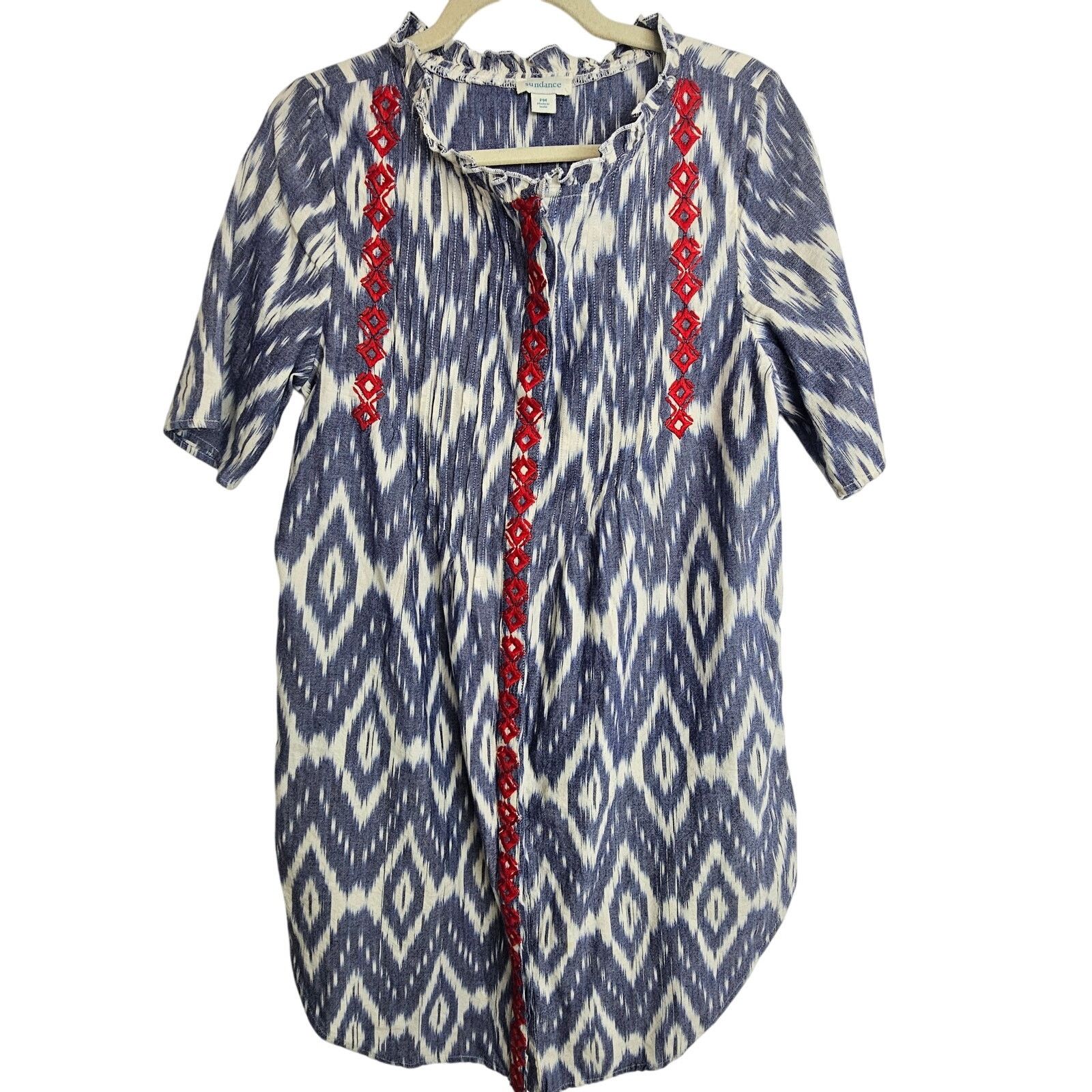 Sundry Sundance Womens Isabel Ikat Shirt Dress Size PM Embroidered Size M / US 6-8 / IT 42-44 - 2 Thumbnail