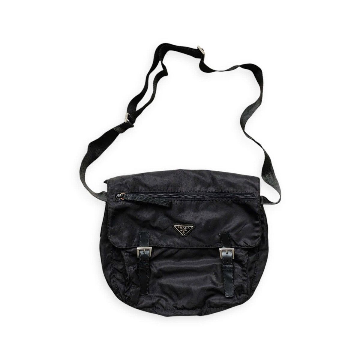 Prada Nylon Crossbody Messenger Bag in Black, Men's