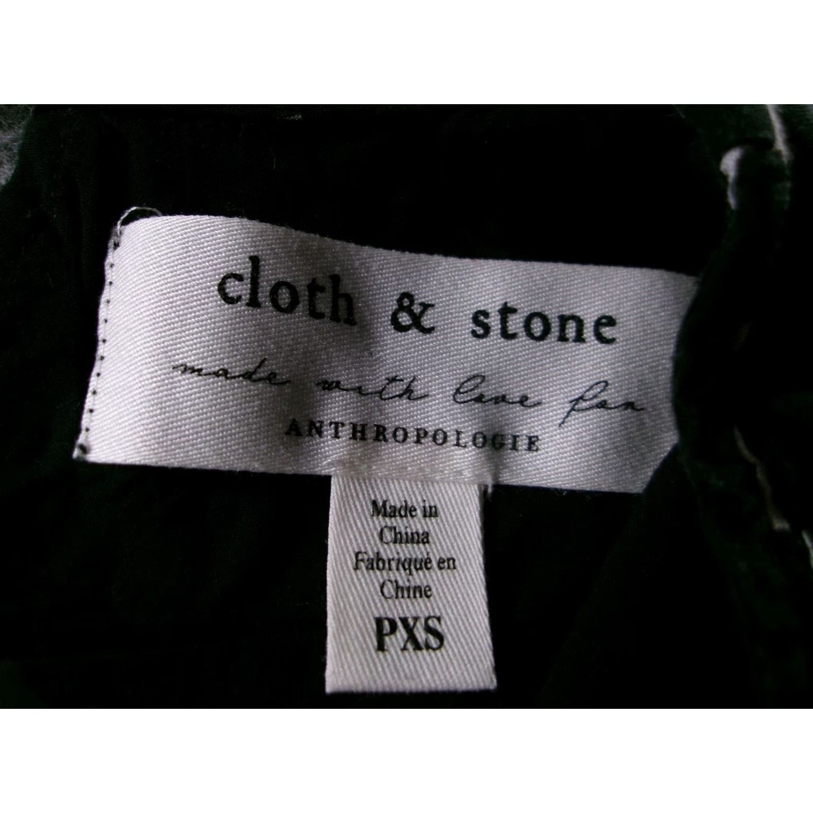 Anthropologie VINTAGE Cloth & Stone Dress Womens PXS Black White Print Tie Back Keyhole Size XS / US 0-2 / IT 36-38 - 6 Thumbnail