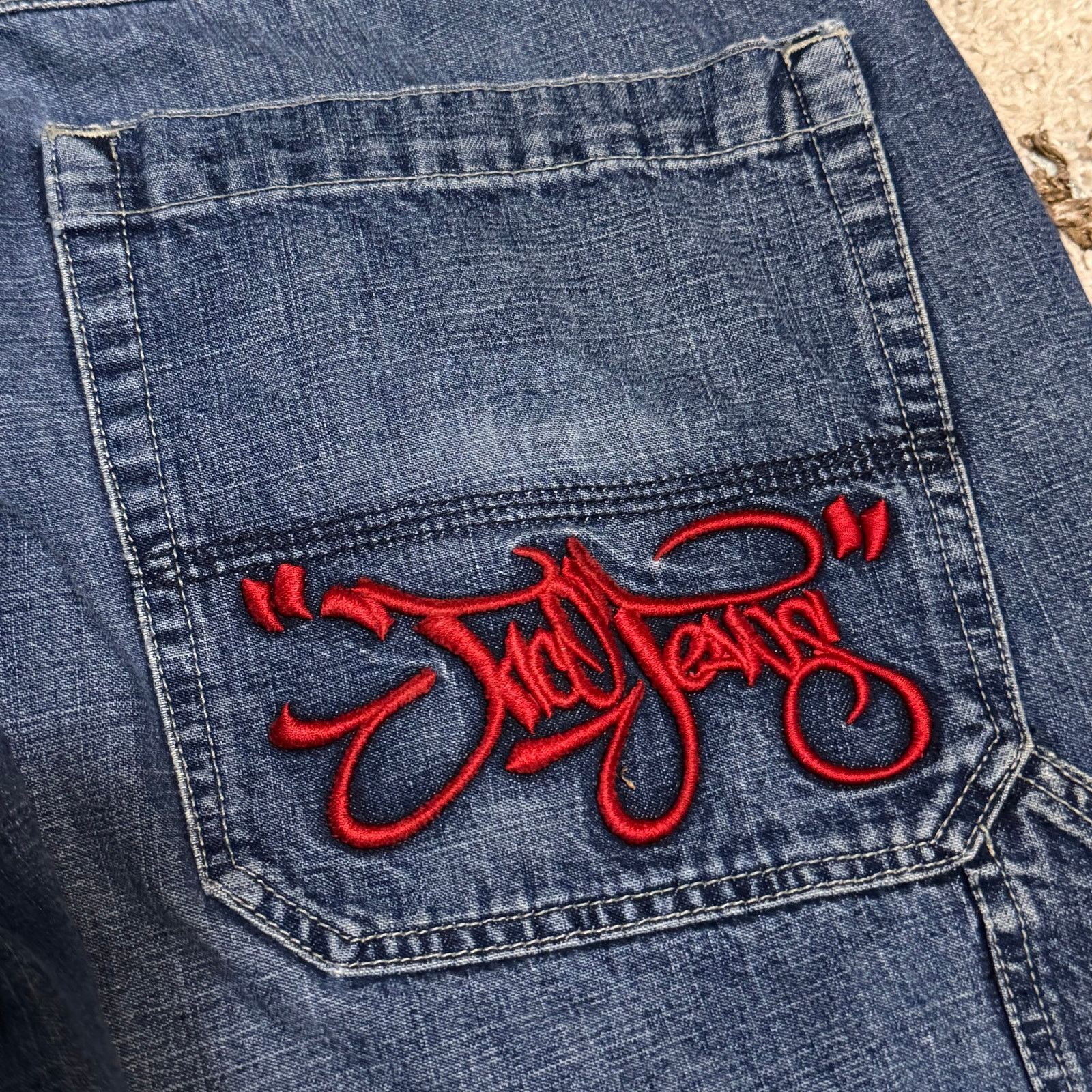 JNCO Vintage JNCO Jeans Baggy Wide Leg Script Spellout 36x31 Y2K Size US 36 / EU 52 - 5 Thumbnail