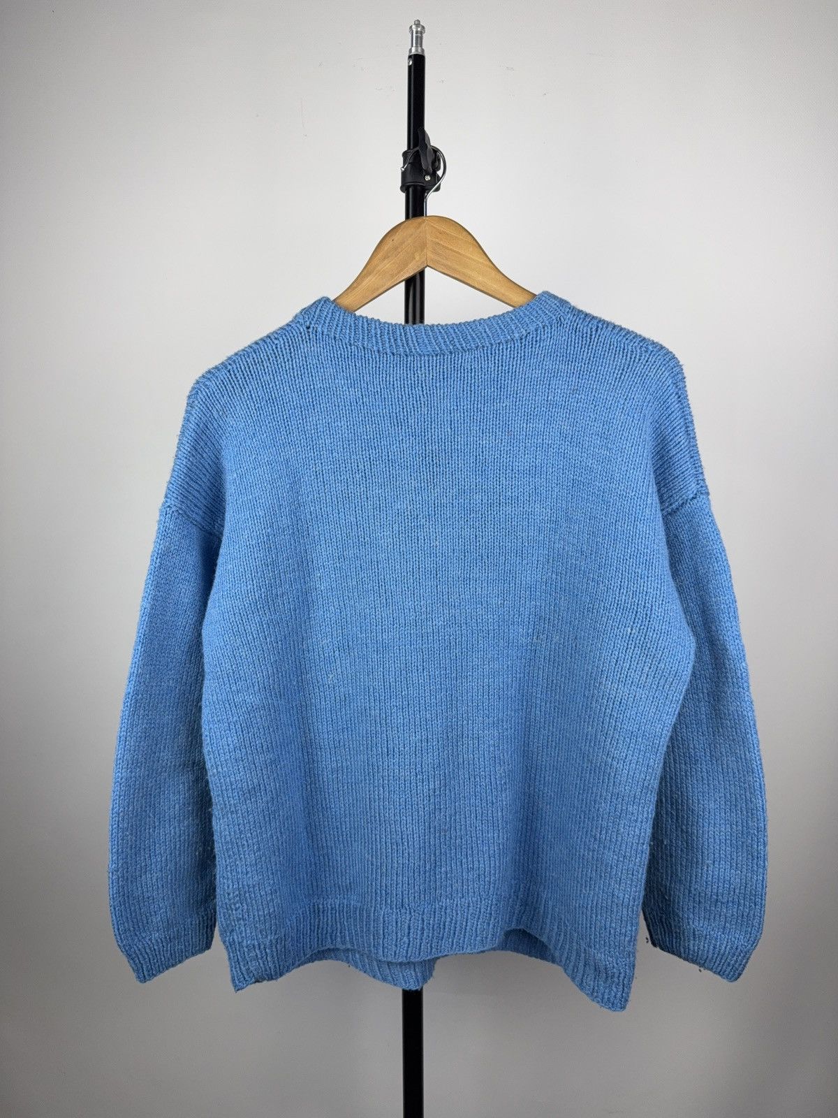 Japanese Brand × Vintage Handmade Blue Knit Sweater with Bearded Sailor Graphic Size US S / EU 44-46 / 1 - 5 Thumbnail