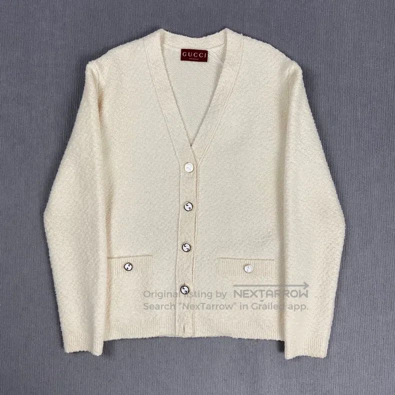 Gucci Gucci Double G white gold buckle cardigan coat Size S / US 4 / IT 40 - 1 Thumbnail