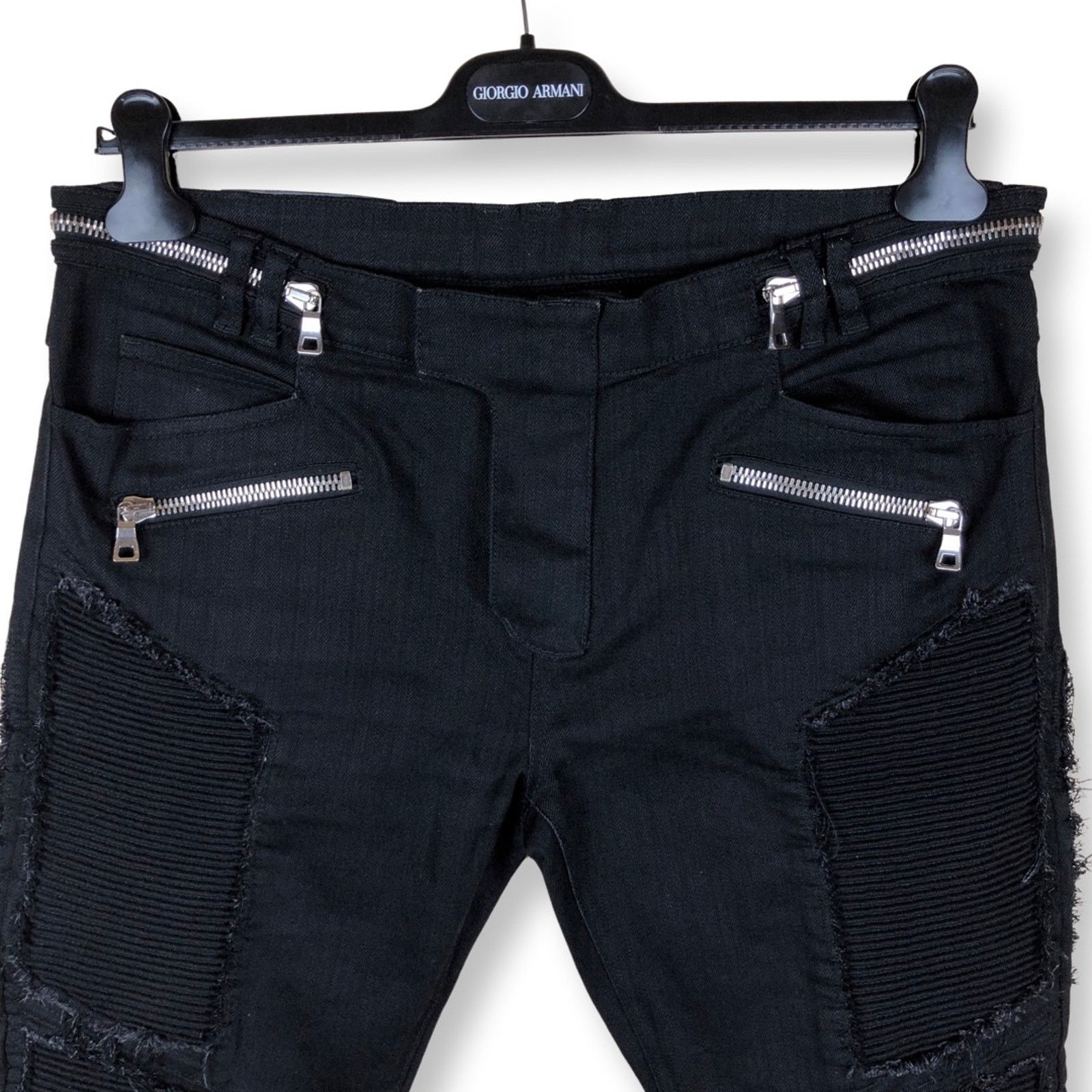 Balmain Balmain Distressed Biker Jeans in Black Size US 34 / EU 50 - 4 Thumbnail