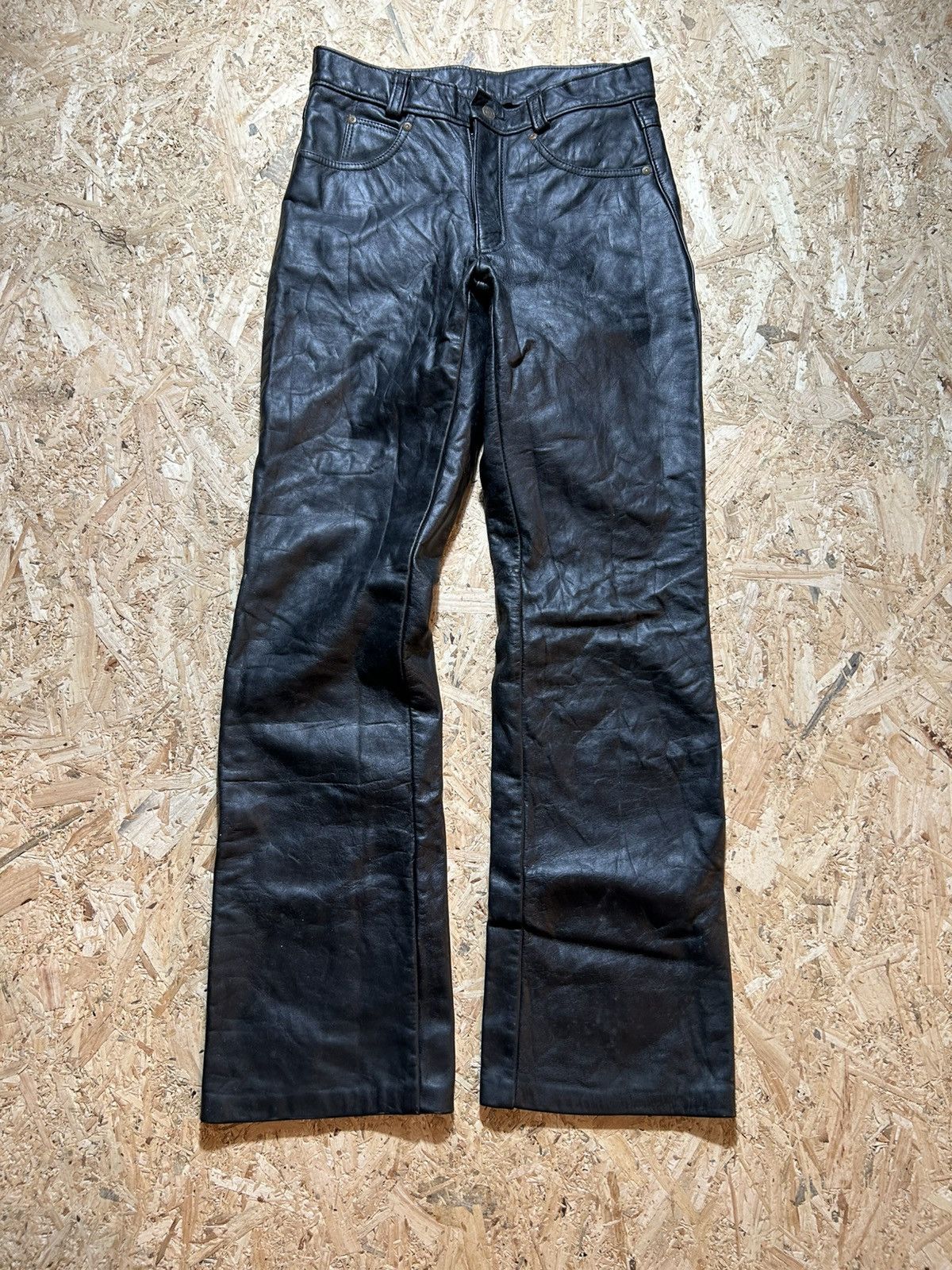 Schott Schott Perfecto Black Leather Pants Size US 31 - 1 Thumbnail