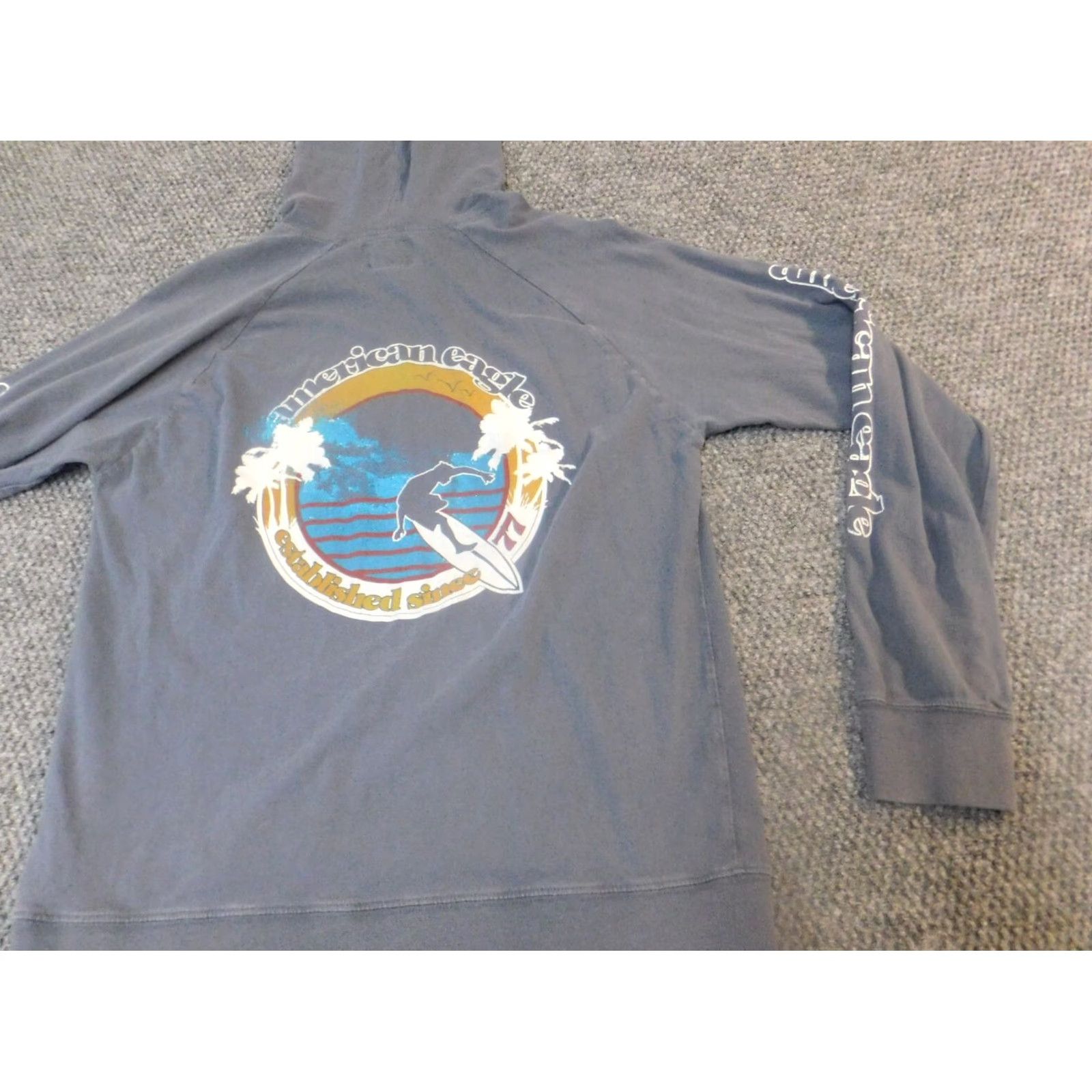 American Eagle Outfitters American Eagle Outfitters Hoodie Womens XS Pullover Lightweight Blue Mock Neck Zip Activewear Logo Pattern Solid Cross-Brand Pullover Size XS / US 0-2 / IT 36-38 - 6 Thumbnail