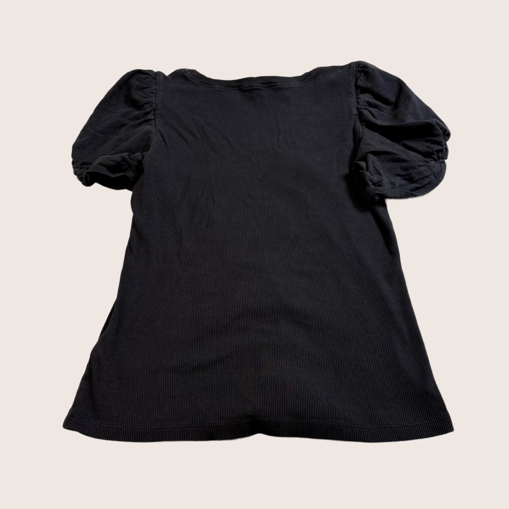 Vintage VINTAGE 1 STATE Shirt Womens Large Black Puff Sleeve Cotton Crewneck Ribbed Top Size L / US 10 / IT 46 - 1 Thumbnail