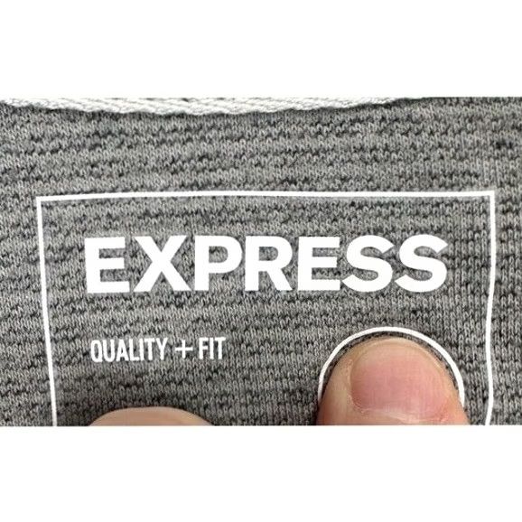 Express Express Mens Medium Grey Pinstripe Long Sleeve Shirt Quality Fit T-Shirt Adult Size US M / EU 48-50 / 2 - 4 Thumbnail