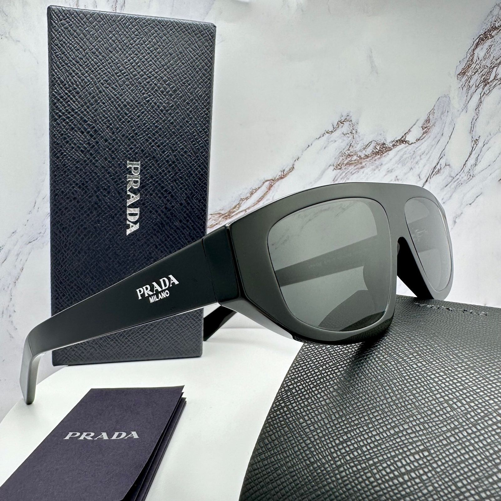 Prada New PRADA Sunglasses Black Gray Lens Authentic Prada Size ONE SIZE - 5 Thumbnail