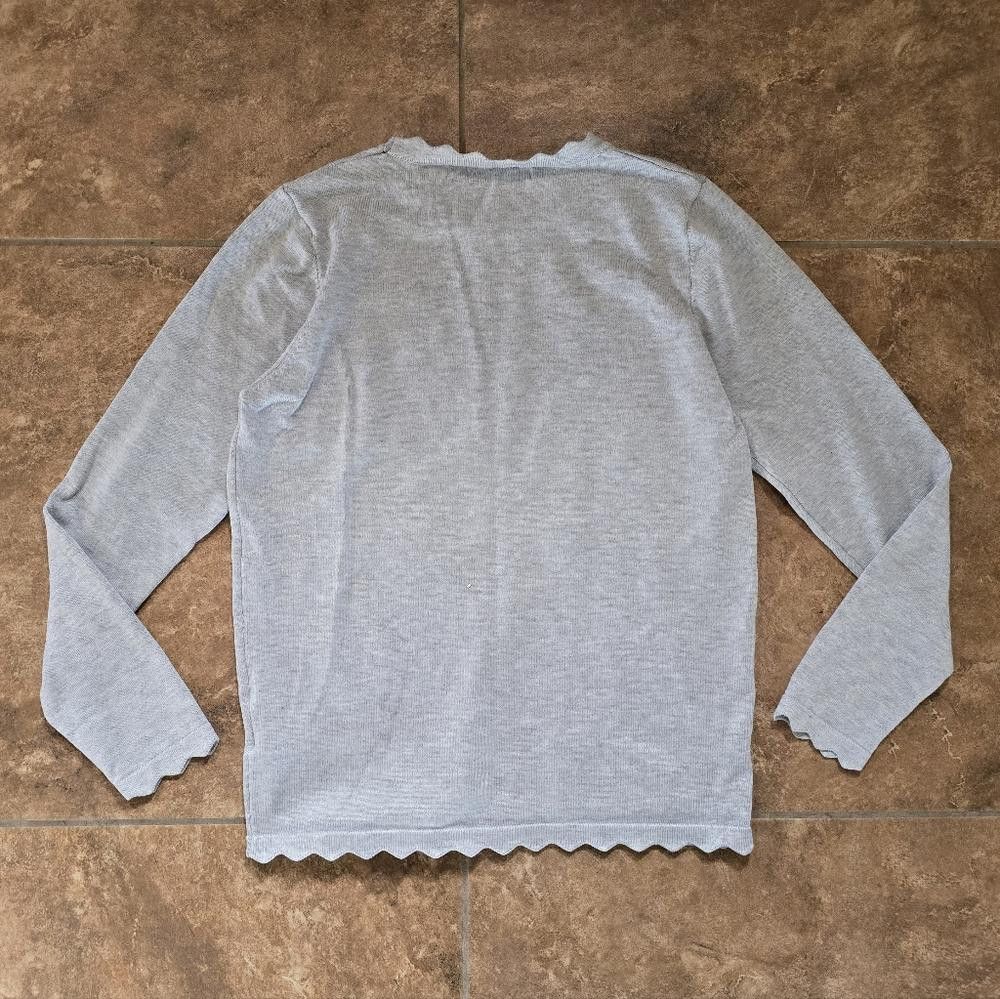 Designer Light Grey Heart GK Sweater Long Sleeve Size L / US 10 / IT 46 - 2 Thumbnail