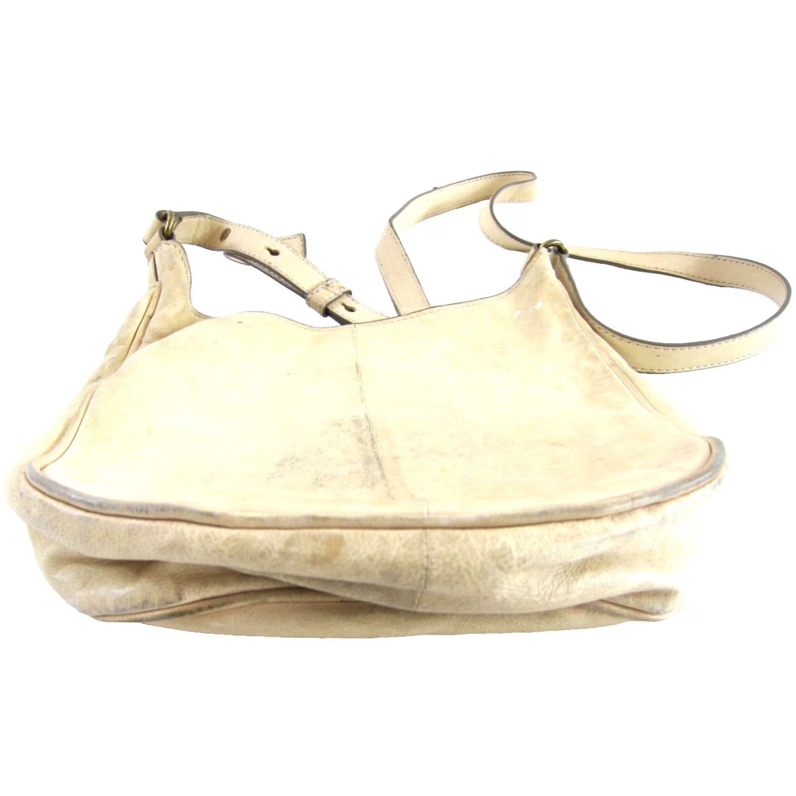 Frye Frye Ivory 100% Leather Distress Worn In Brass Saddle Bag Small Crossbody Purse Size ONE SIZE - 5 Thumbnail