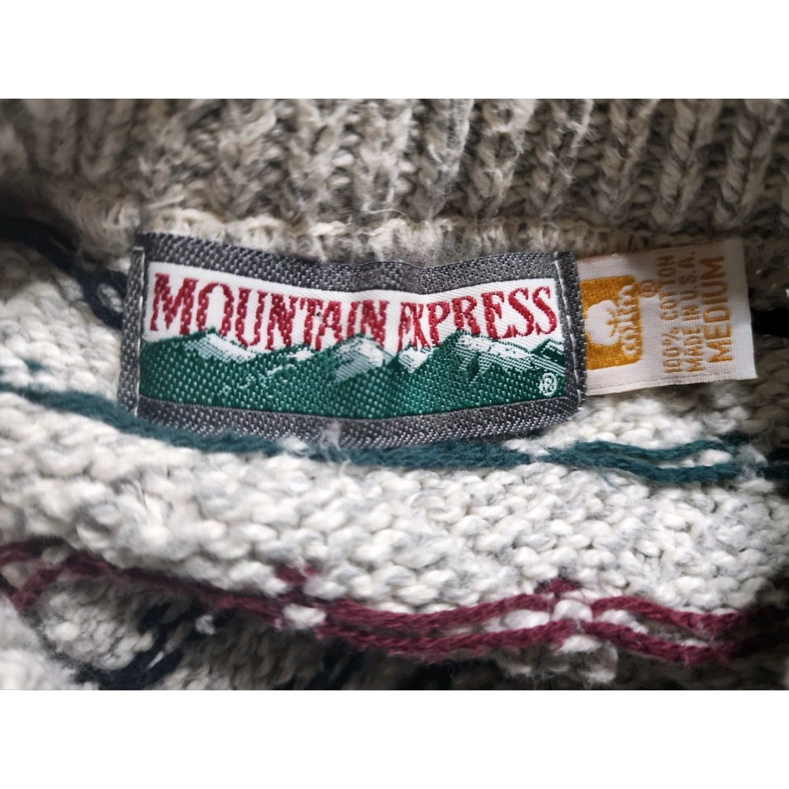 Express VINTAGE Mountain Express Cotton Pullover Sweater M Gray Mens Size US M / EU 48-50 / 2 - 5 Thumbnail