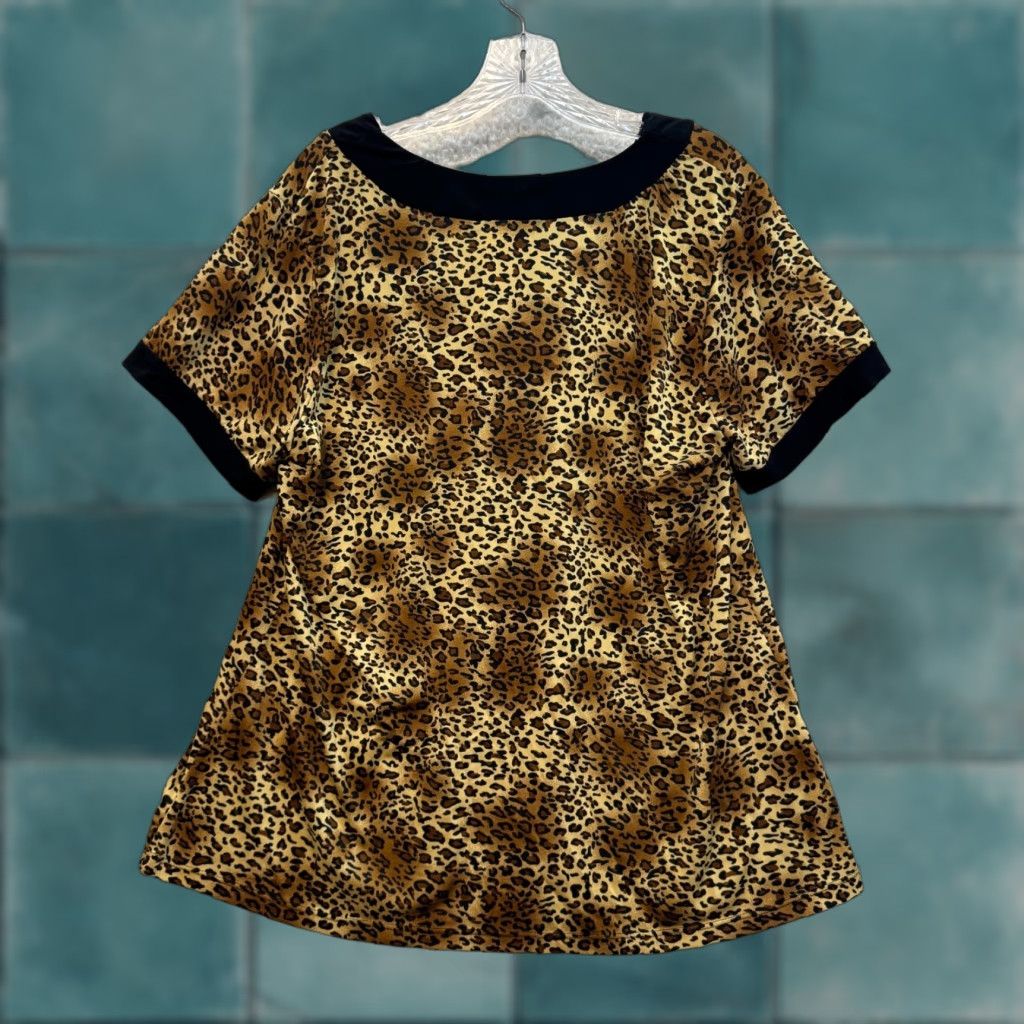 Doublet VINTAGE 90s Y2K Cheetah Leopard Top Shirt 1X XL Beige Grunge Boho McBling Slinky Stretch Double Take Womens Size XL / US 12-14 / IT 48-50 - 1 Thumbnail