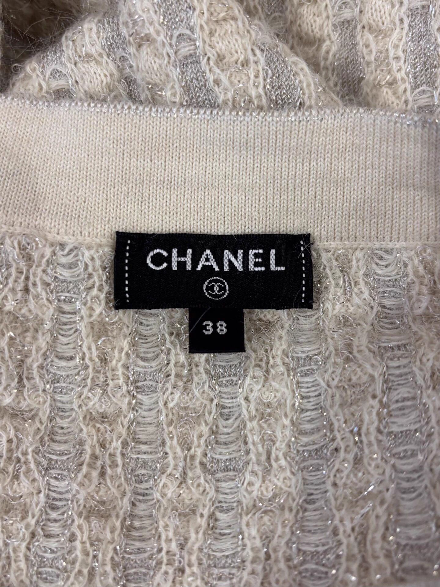 Chanel Chanel Ivory 4-Pocket Tweed Alpaca Women's 38 Dress Size S / US 4 / IT 40 - 4 Thumbnail