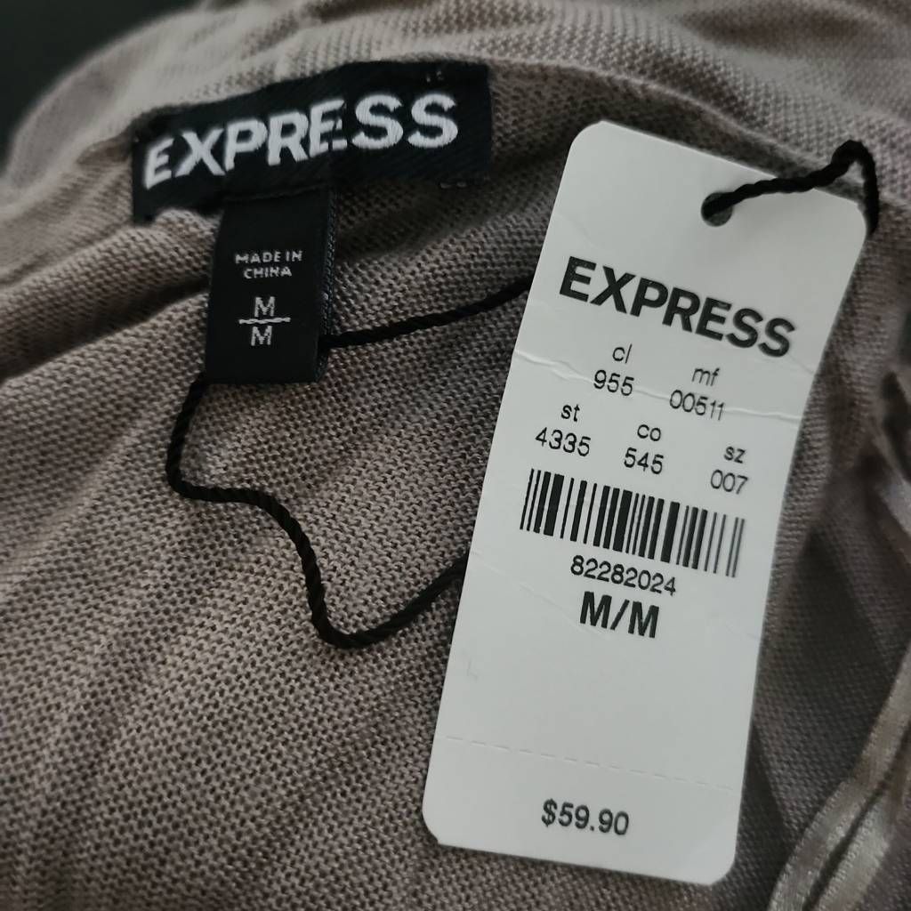 Express Express Women's Size Medium Gray Mixed Material Sheer Back K Size M / US 6-8 / IT 42-44 - 6 Thumbnail