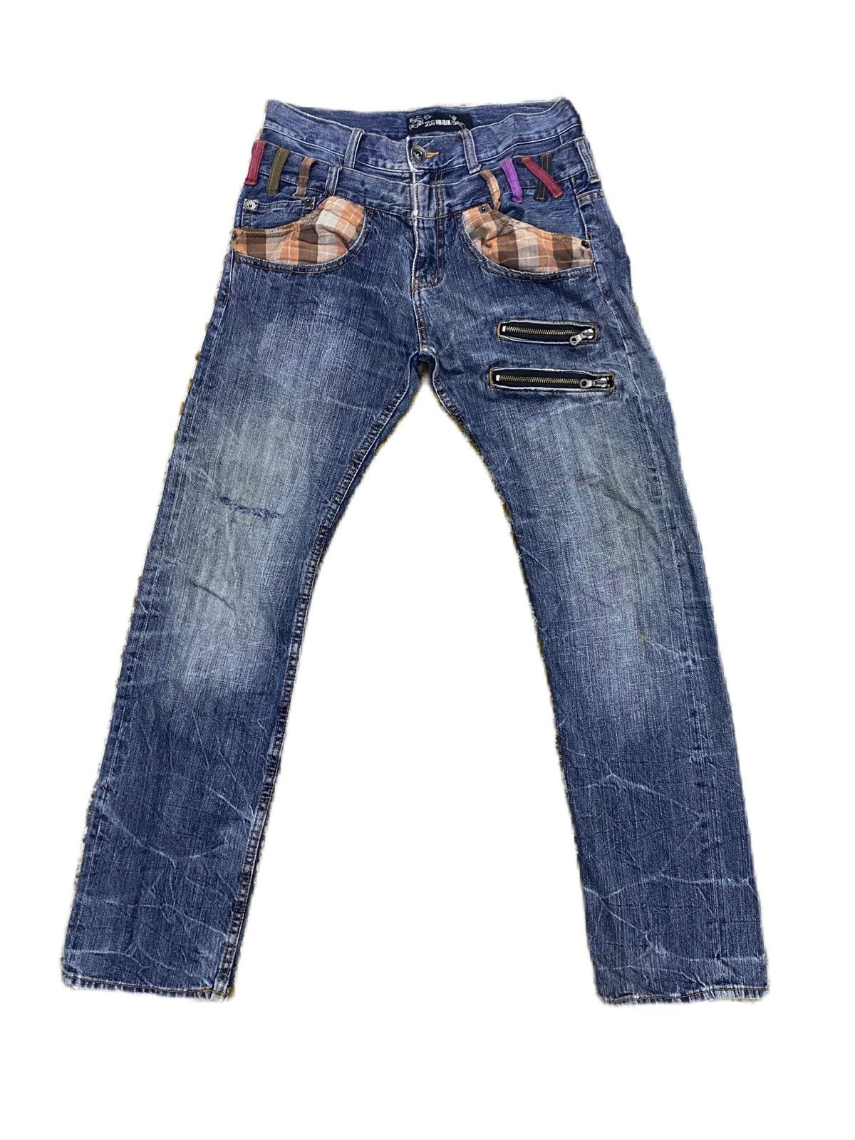 Japanese Brand × Junya Watanabe × semanticdesign JAPAN BRAND ORIRIN RIPPED JEANS DOUBLE WAIST DESIGN RARE Size US 32 / EU 48 - 1 Thumbnail