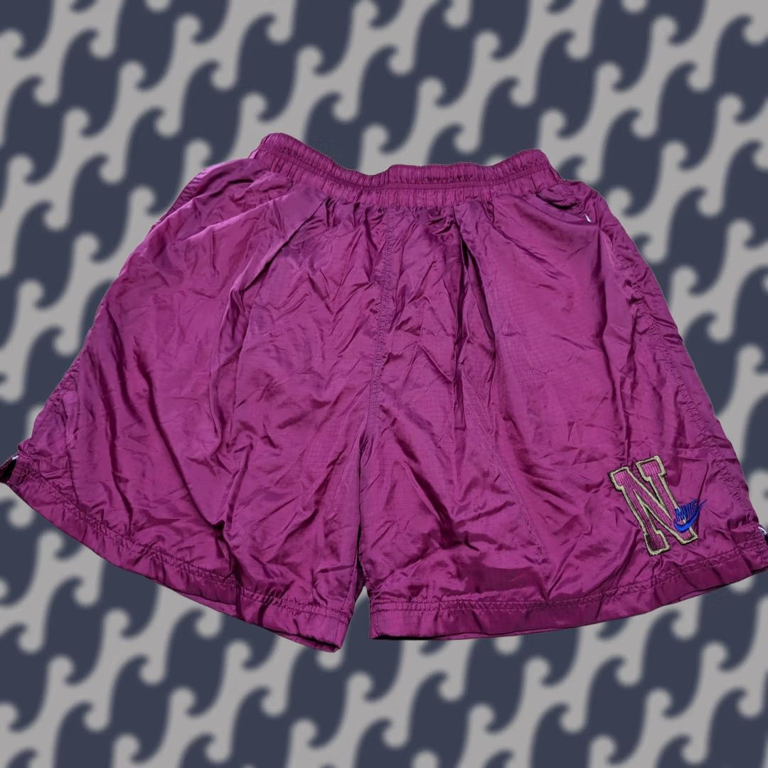 Nike Vintage Nike 80s Mens Shorts M Red Nylon Lined Athletic Quick Dry Drawstring Elastic Waist Sports Casual Shorts Mens Size US 29 - 1 Thumbnail