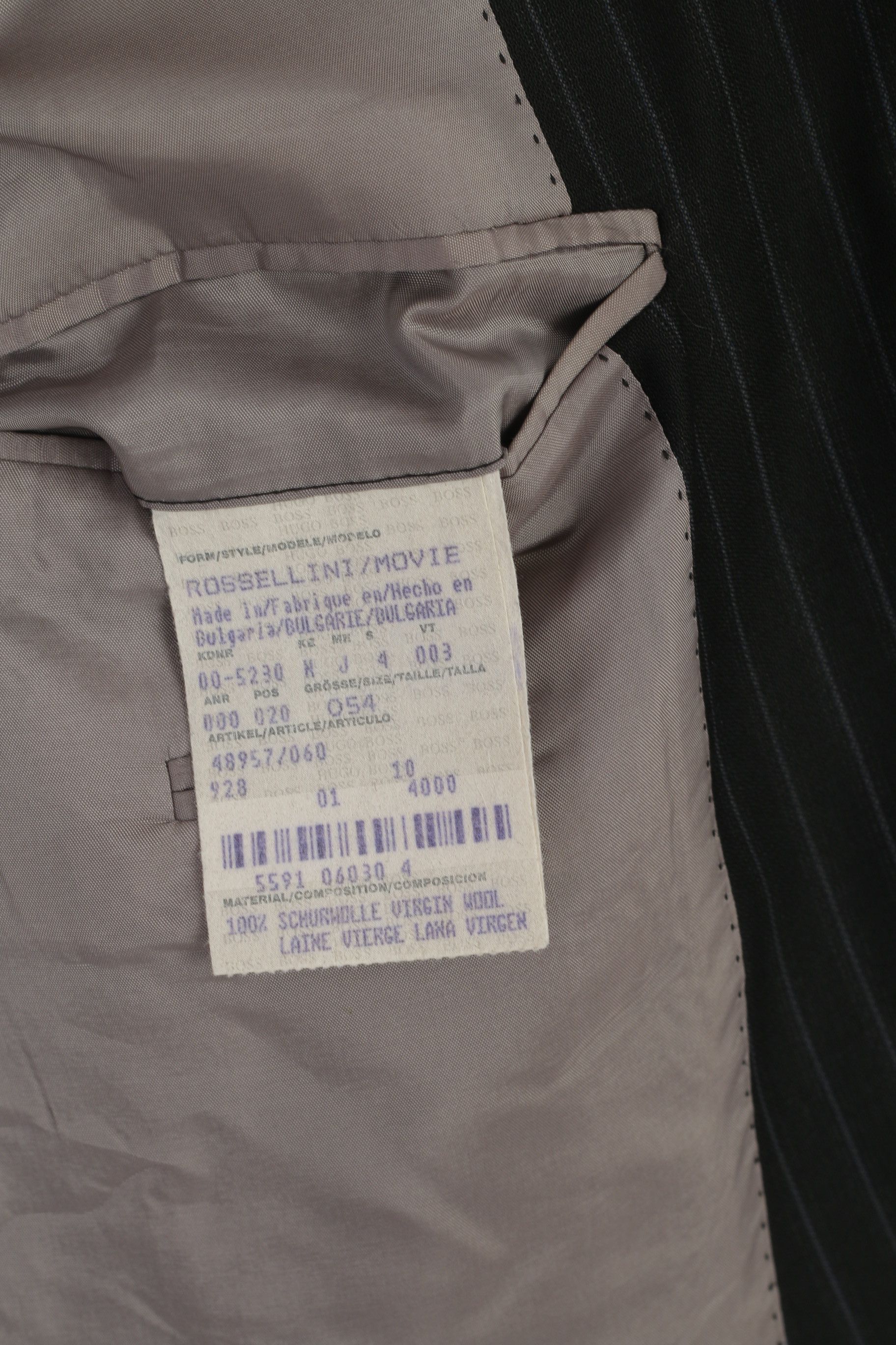 Hugo Boss Hugo Boss Men 54 44 Blazer Black Wool Navy Striped 2575 Size 44R - 5 Thumbnail