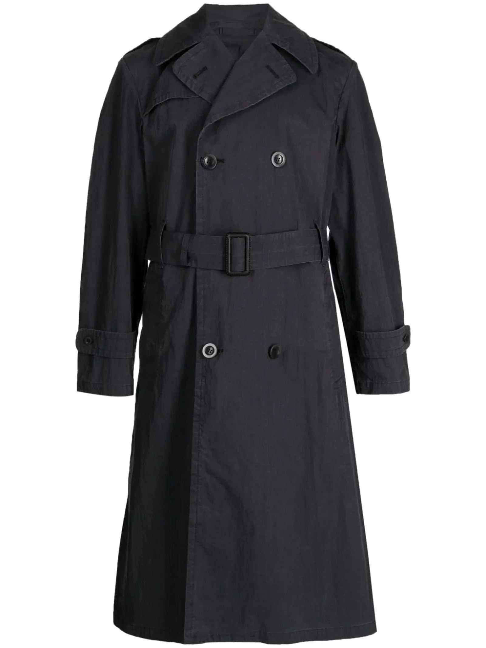 Maison Margiela o1y1124 Double-Breasted Trench Coat in Black Size US XXS / EU 40 - 1 Thumbnail