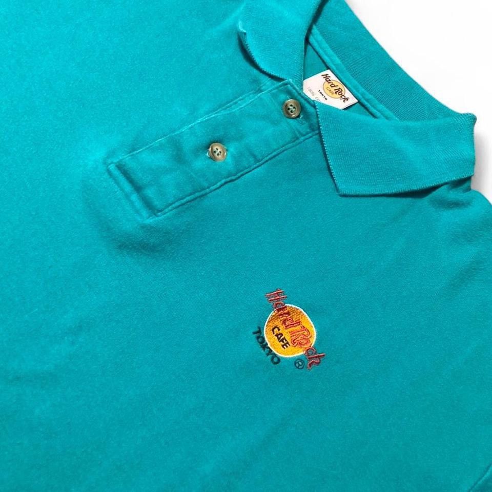 Hard Rock Cafe Turquoise Single Stitch Hard Rock Cafe Tokyo Polo Shirt 90s Size US M / EU 48-50 / 2 - 3 Thumbnail
