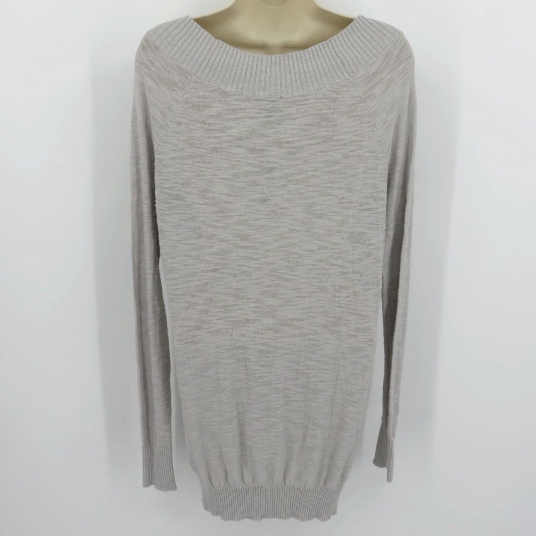 Express Express Women Large Ribbed Gray Burnout Long Sleeve Pullover Sweater NEW Size L / US 10 / IT 46 - 5 Thumbnail