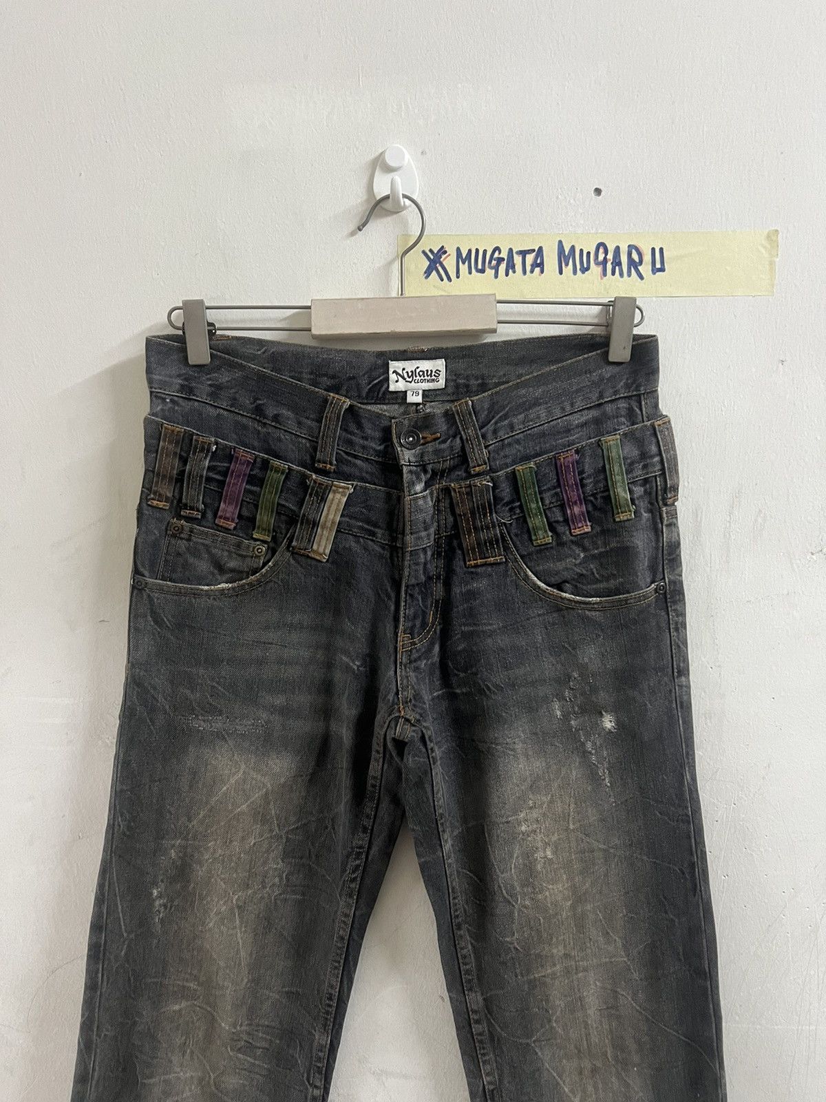 4GSELLER × Japanese Brand DOUBLE WAIST BLACK FADED NYLAUS DENIM PANT Size US 30 / EU 46 - 4 Thumbnail