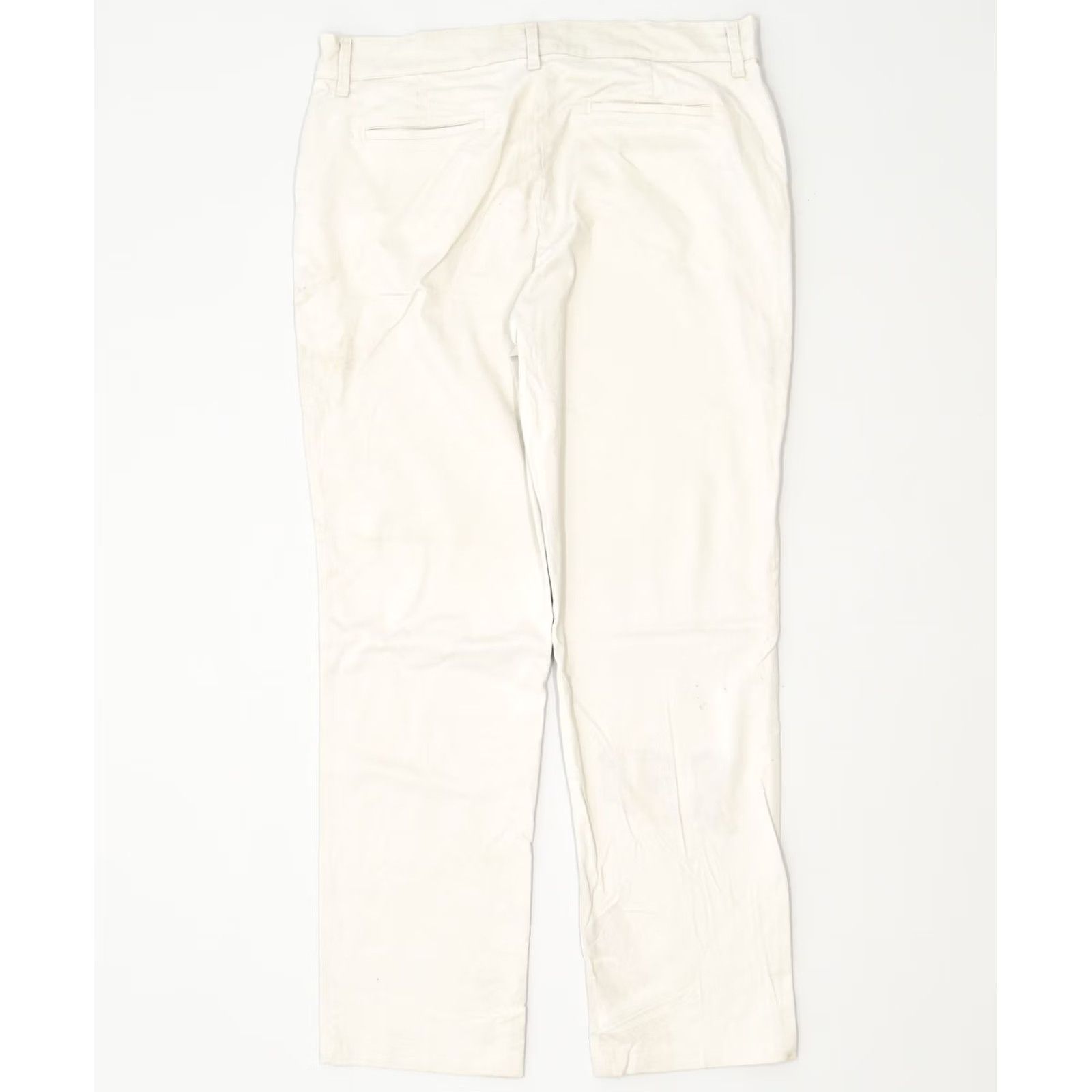 Lee LEE Womens Casual Trousers W38 L33 White Cotton Relaxed Fit Straight CC10 Size 26" / US 2 / IT 38 - 2 Thumbnail