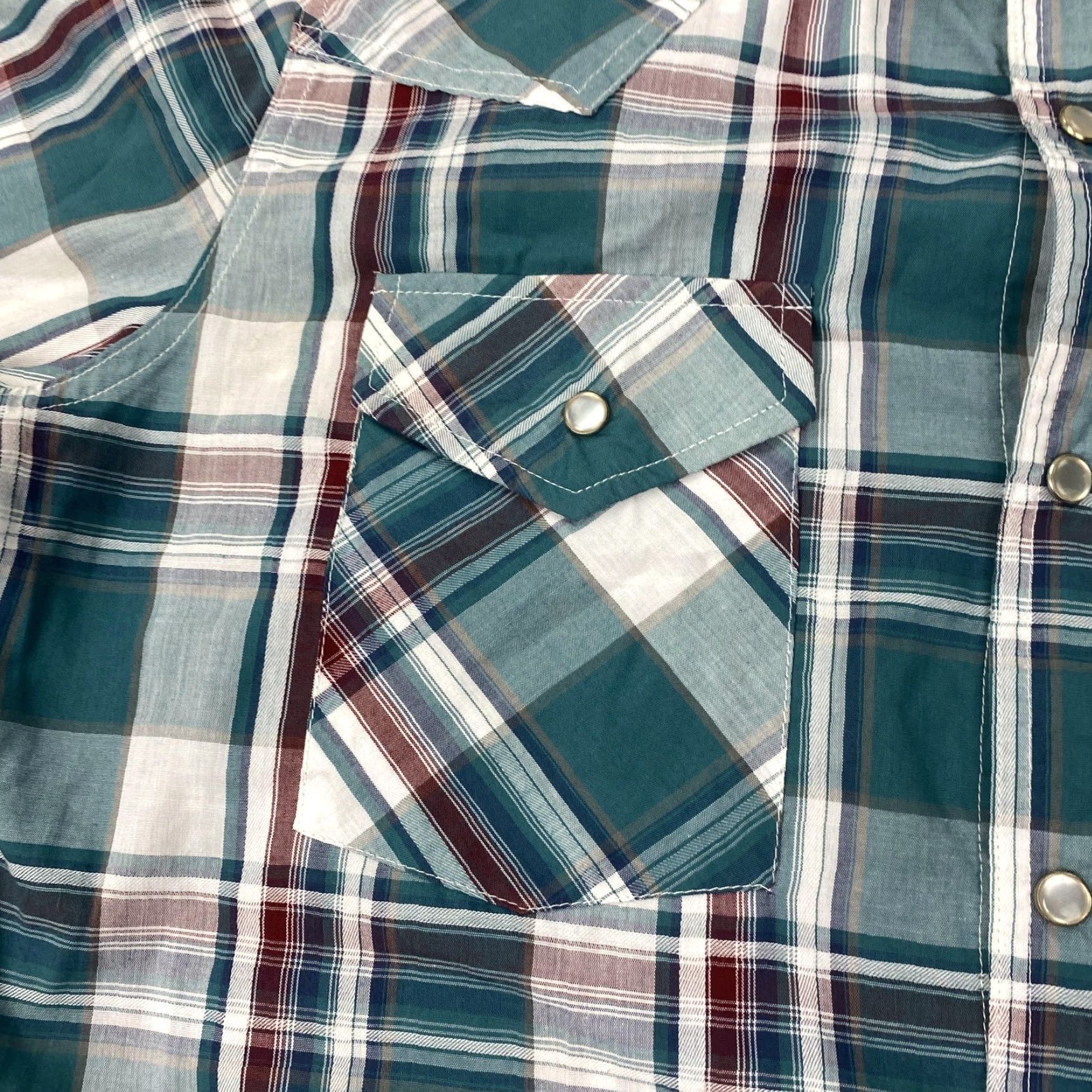 Vintage VINTAGE High Noon Shirt Mens Small Green Plaid Western Pearl Snap Short Sleeve Cowboy Size US S / EU 44-46 / 1 - 3 Thumbnail