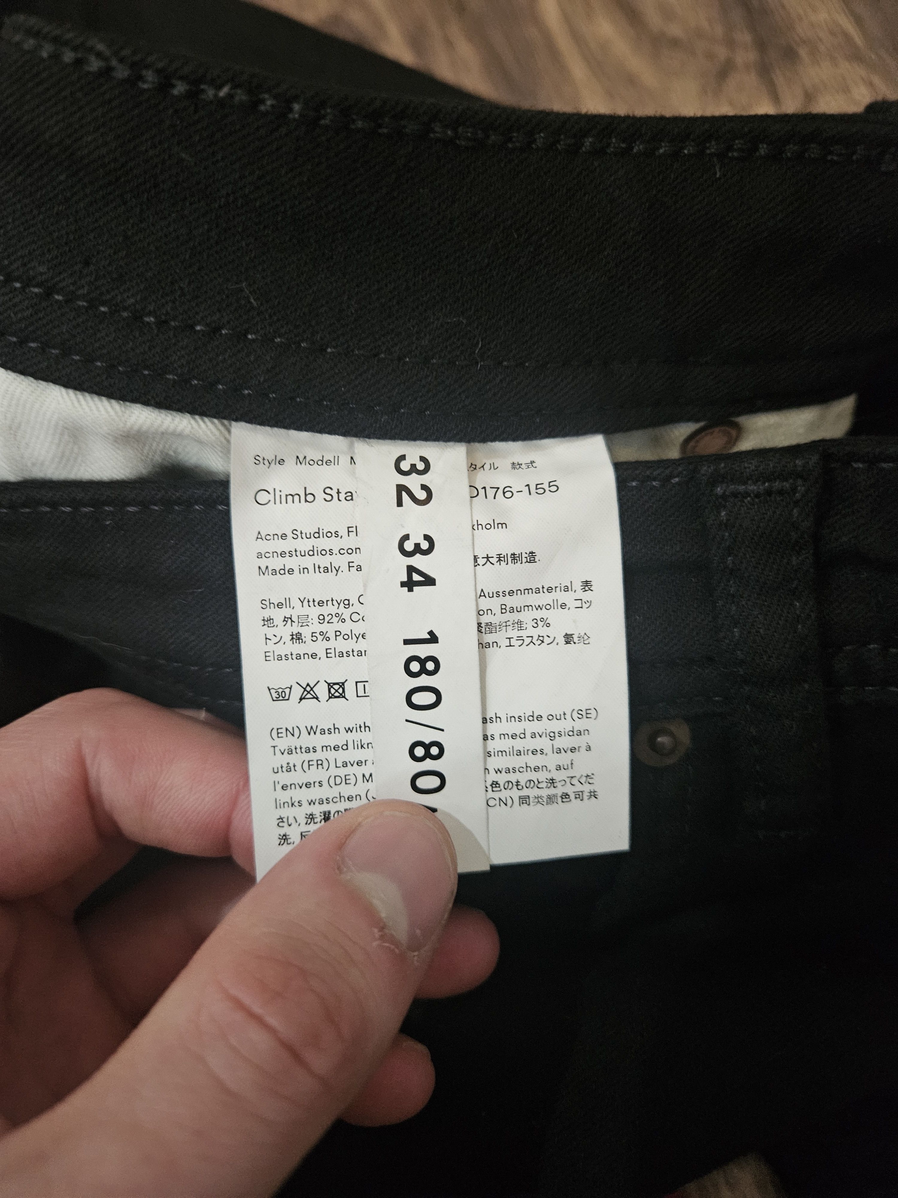 Acne Studios Blå Konst Back Patch Climb Stay Black Denim Jeans Size US 30 / EU 46 - 10 Thumbnail