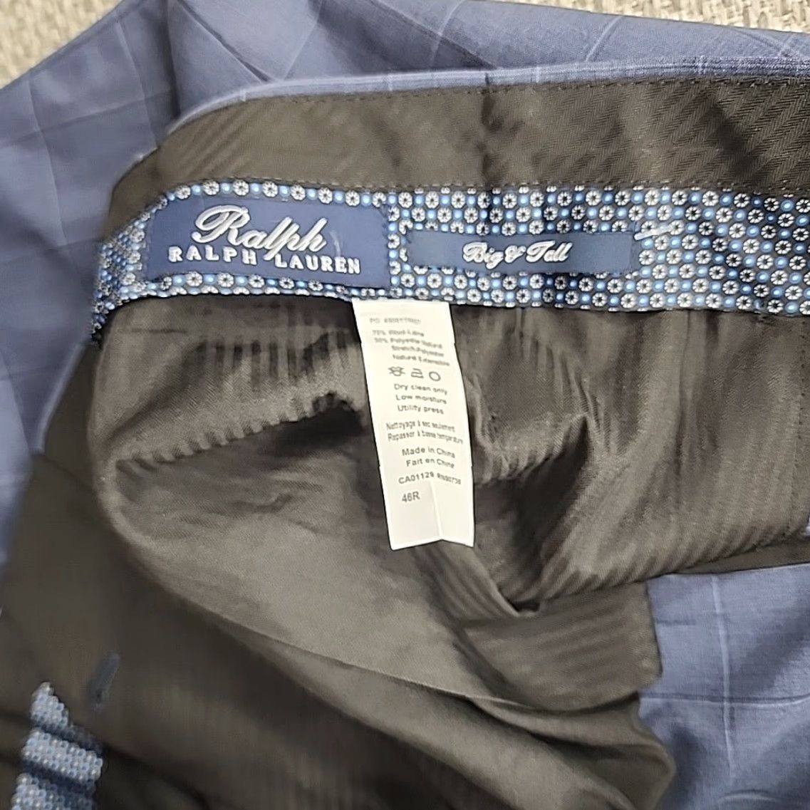 Ralph Lauren Ralph Lauren Eddie Comfort Flex Pants Mens 46W Big & Tall Suit Pants Classic Flat Front Blue Wool Polyester Trousers 48 Type: Big & Tall Mens Size 48R - 6 Thumbnail