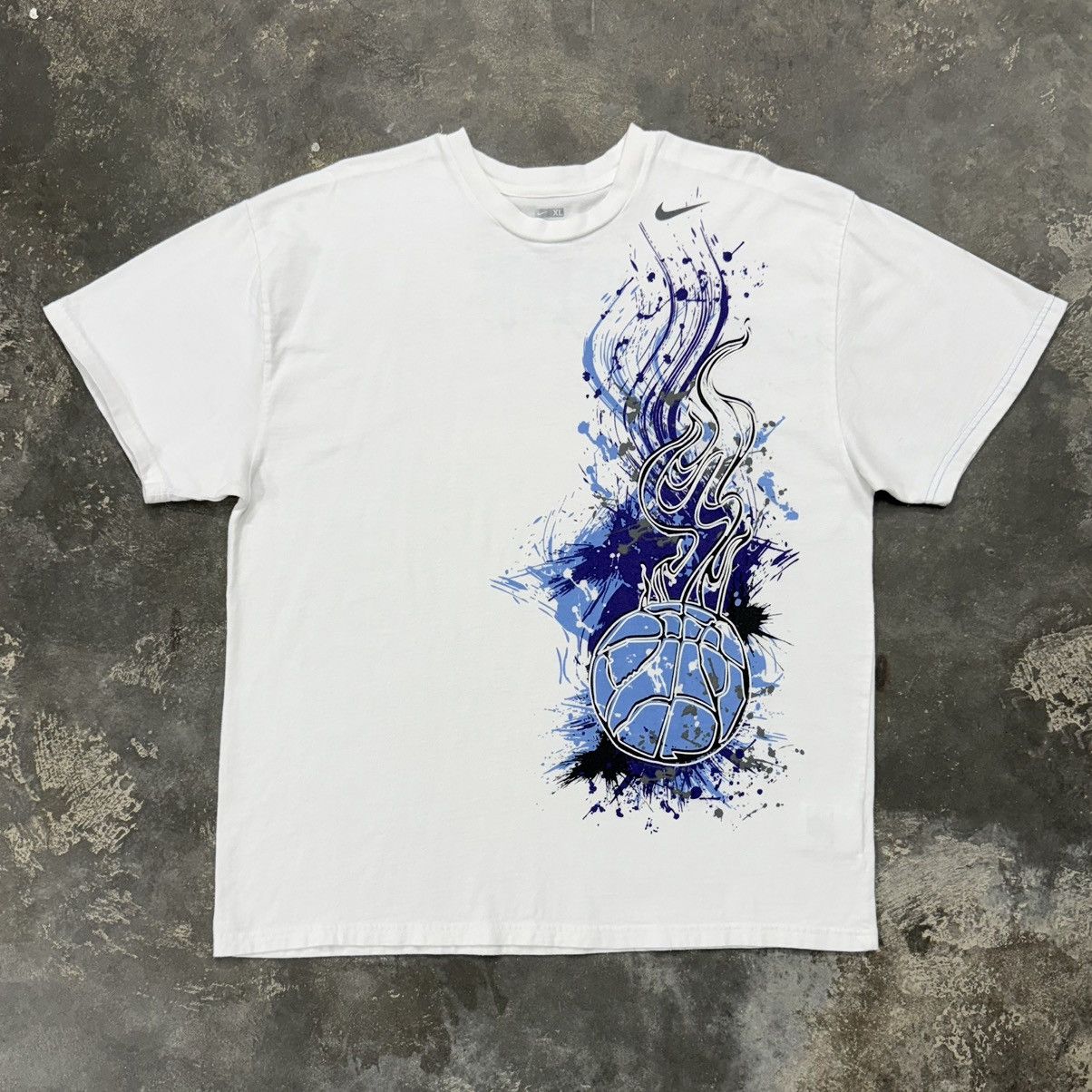 Nike Y2K Nike Basketball Graphic Tee Streetwear Flame Size US XL / EU 56 / 4 - 1 Thumbnail