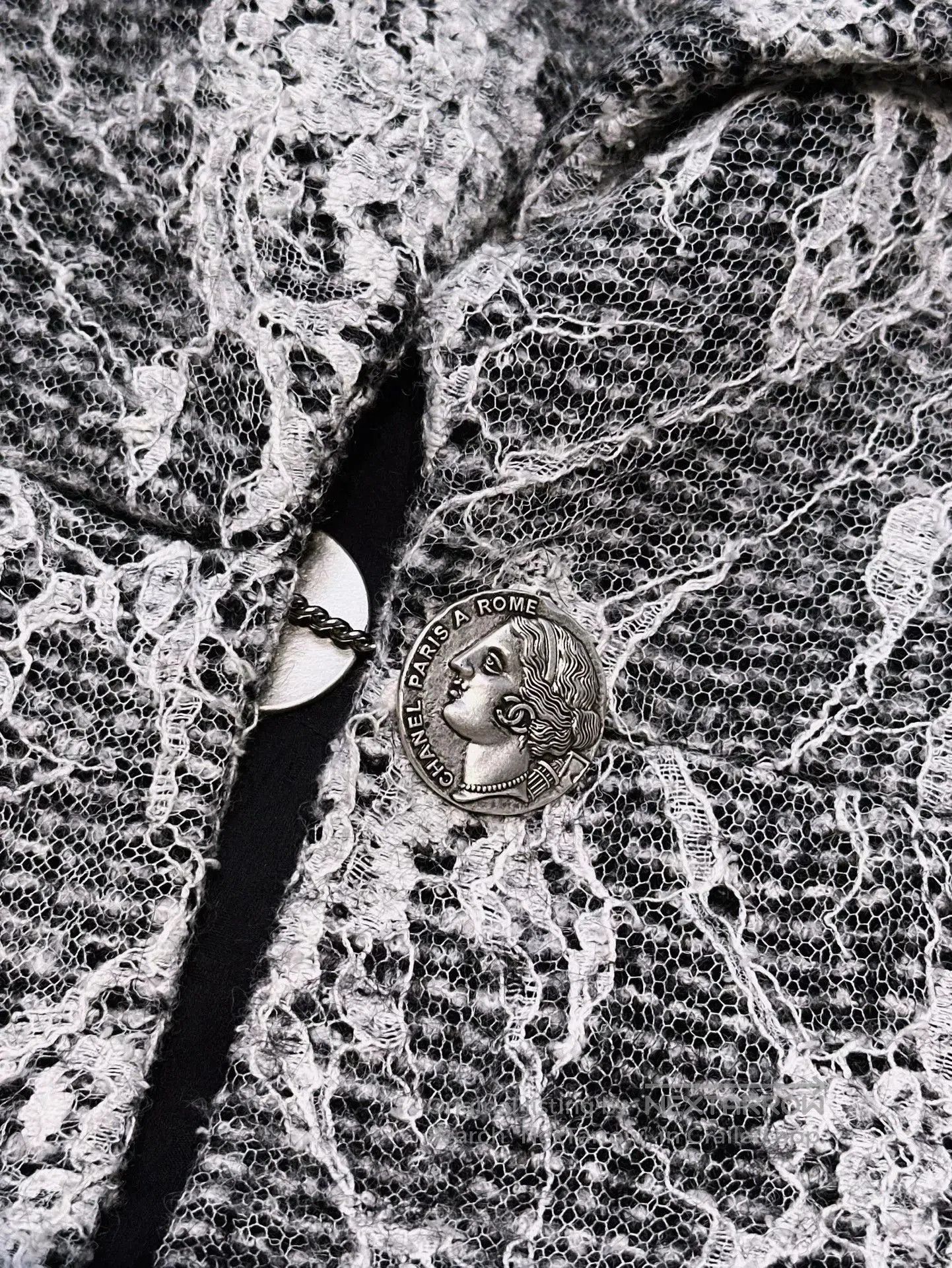 Chanel Chanel Roma Black White Lace Long Coat. Size US S / EU 44-46 / 1 - 3 Thumbnail